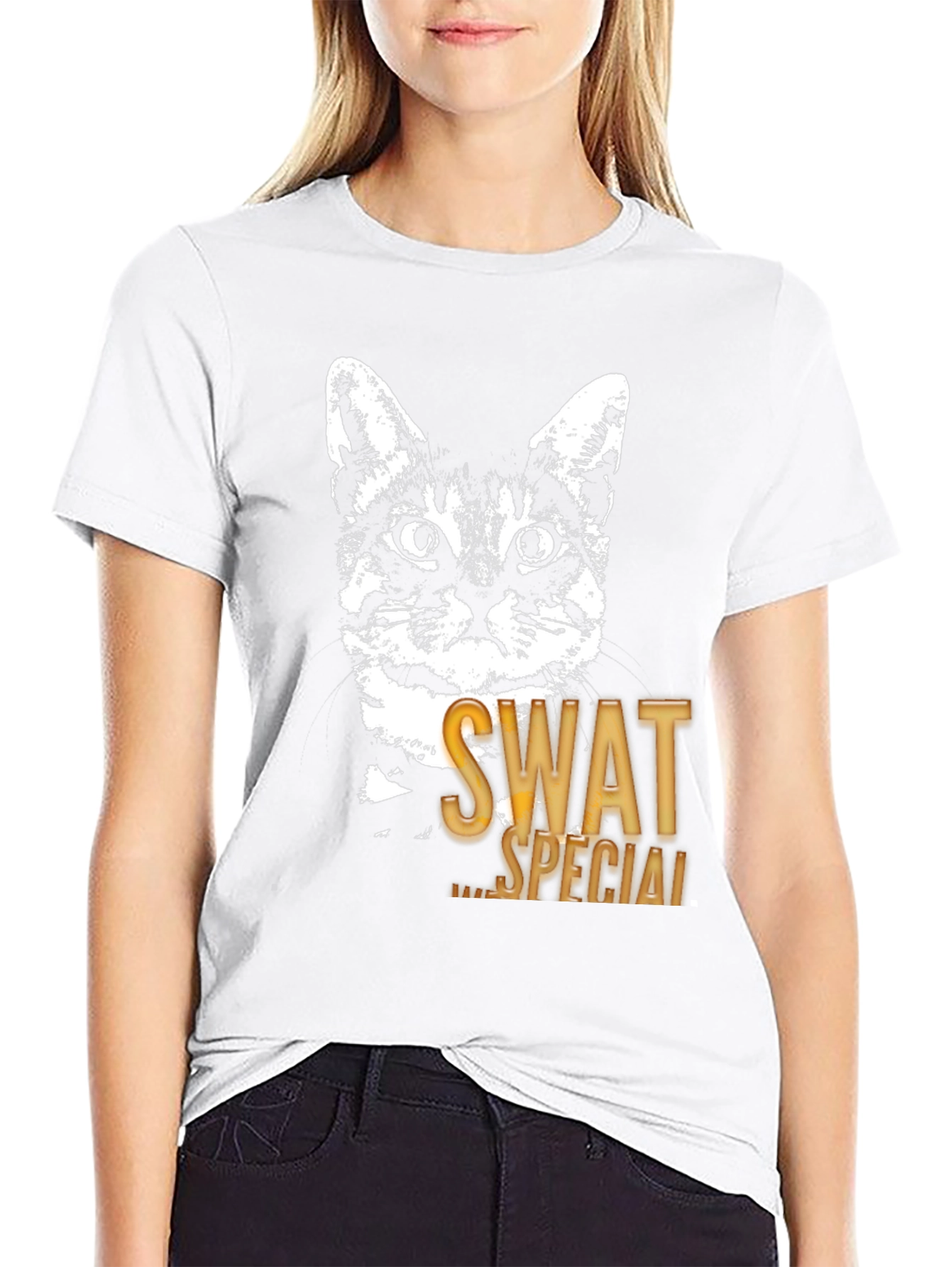 SWAT Cat Graphic T-Shirt - Special Ops Feline Tee