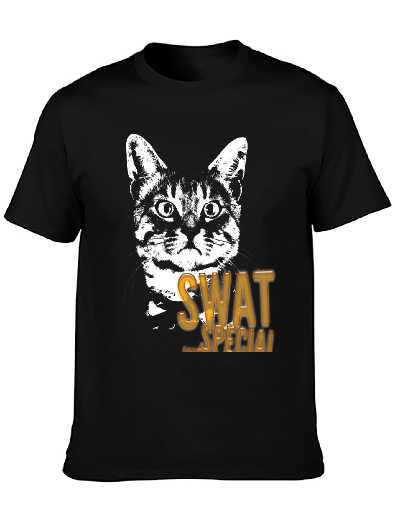 SWAT Cat Graphic T-Shirt - Special Ops Feline Tee