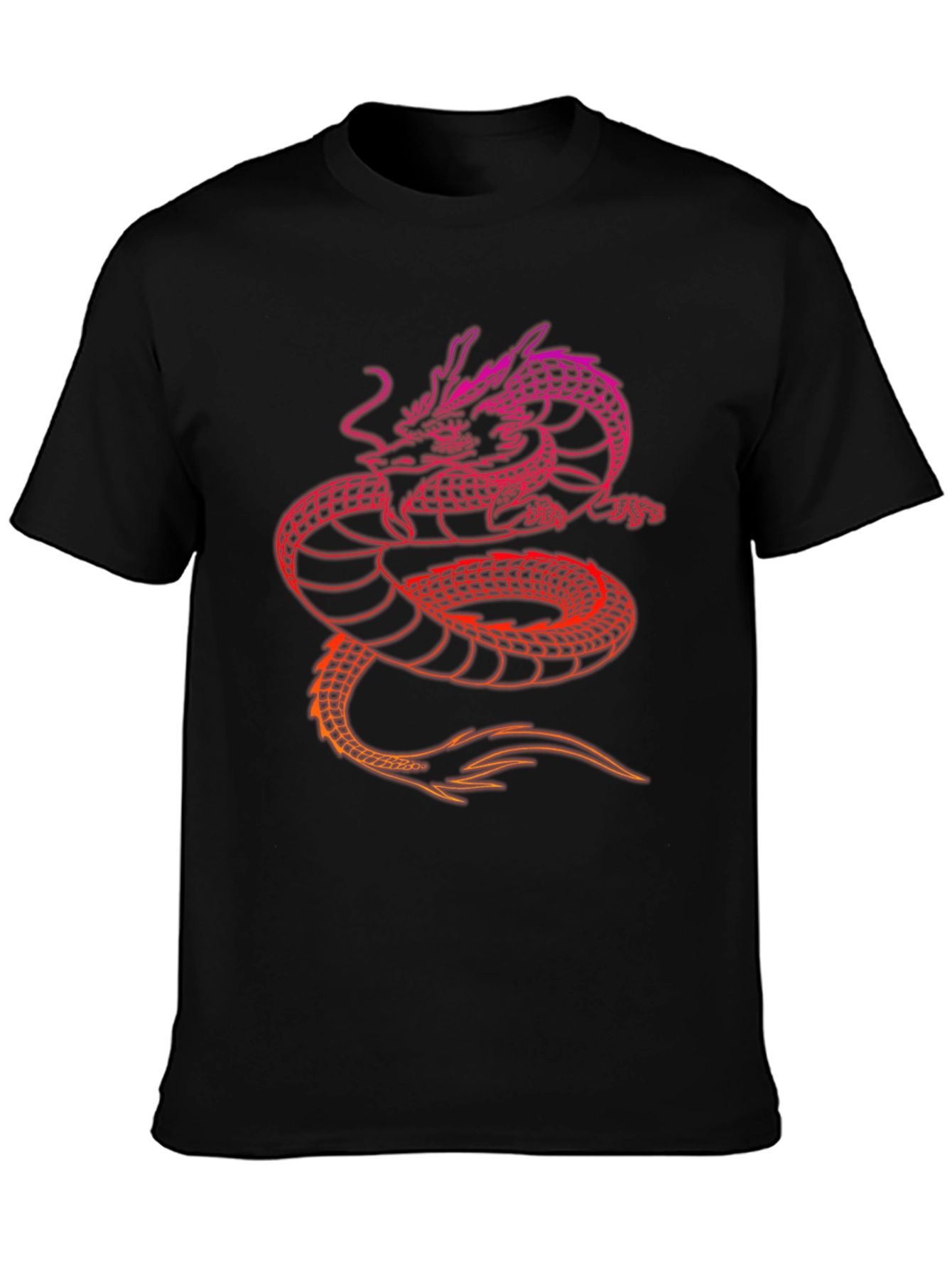 Dragon Graphic Print Tee - Black