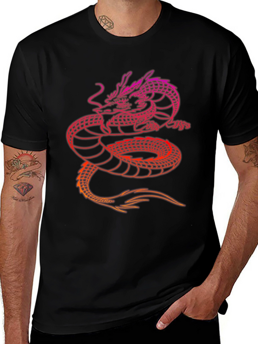 Dragon Graphic Print Tee - Black