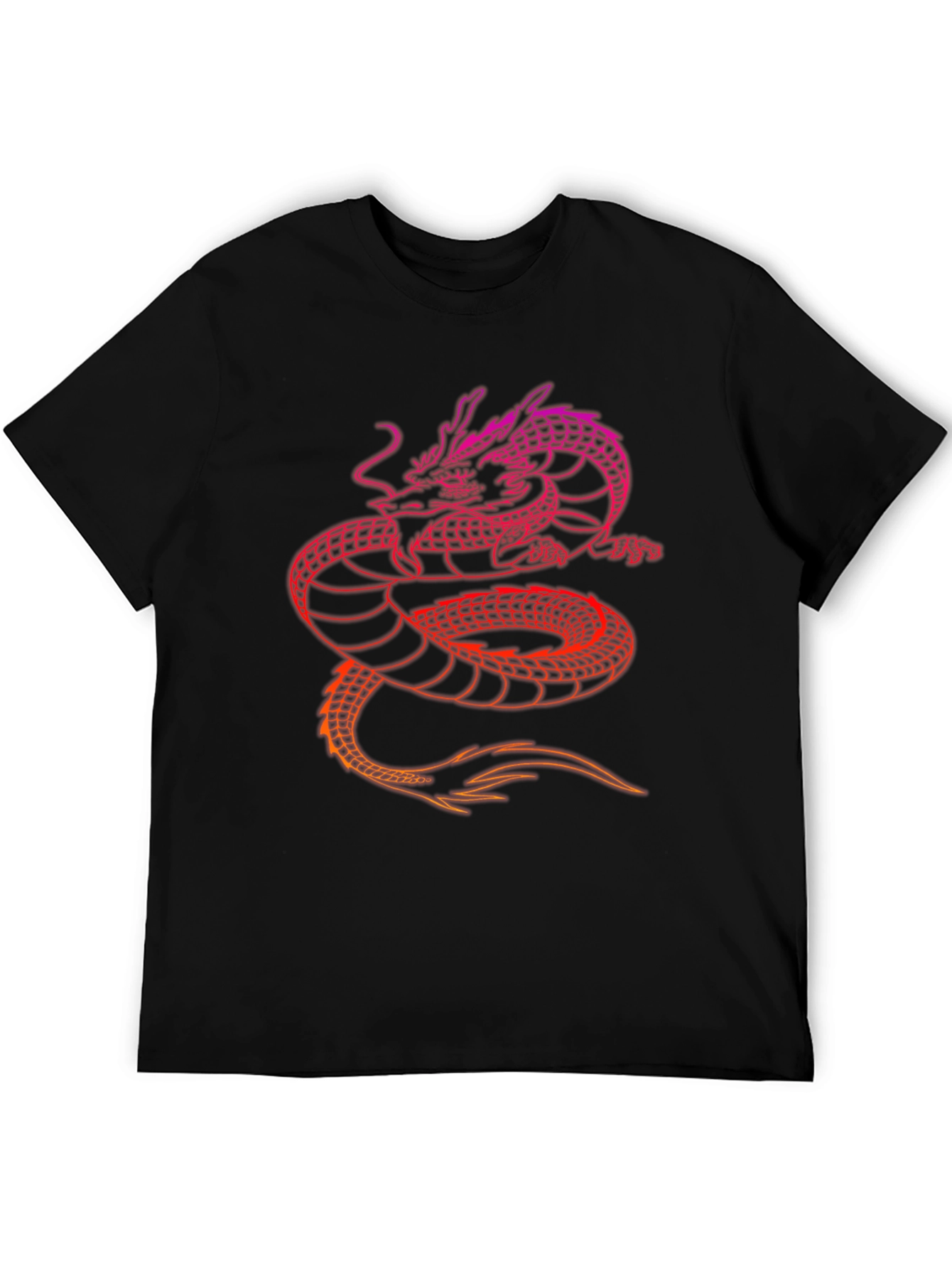 Dragon Graphic Print Tee - Black