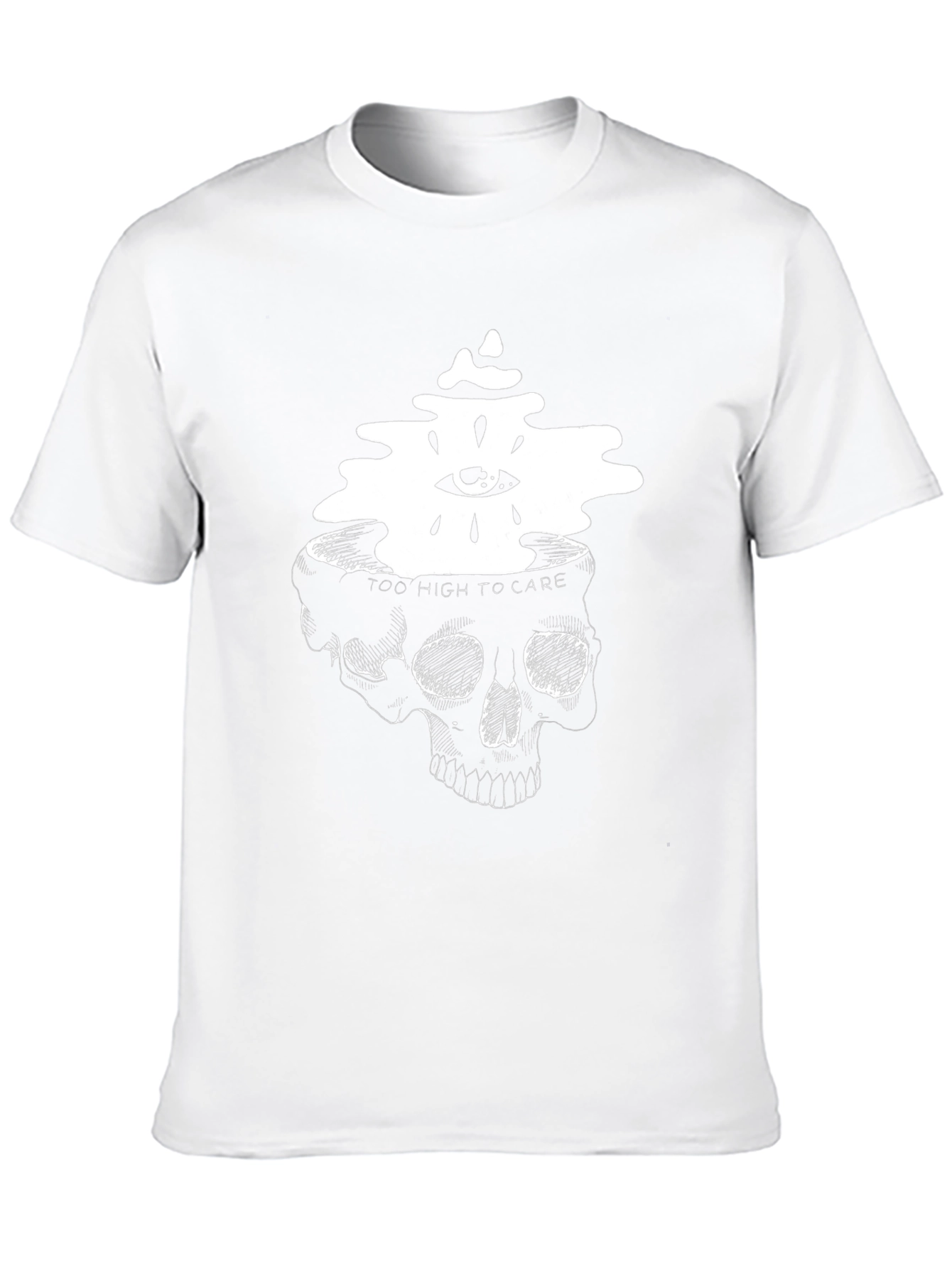 Skull Head T-Shirt: Too High to Care