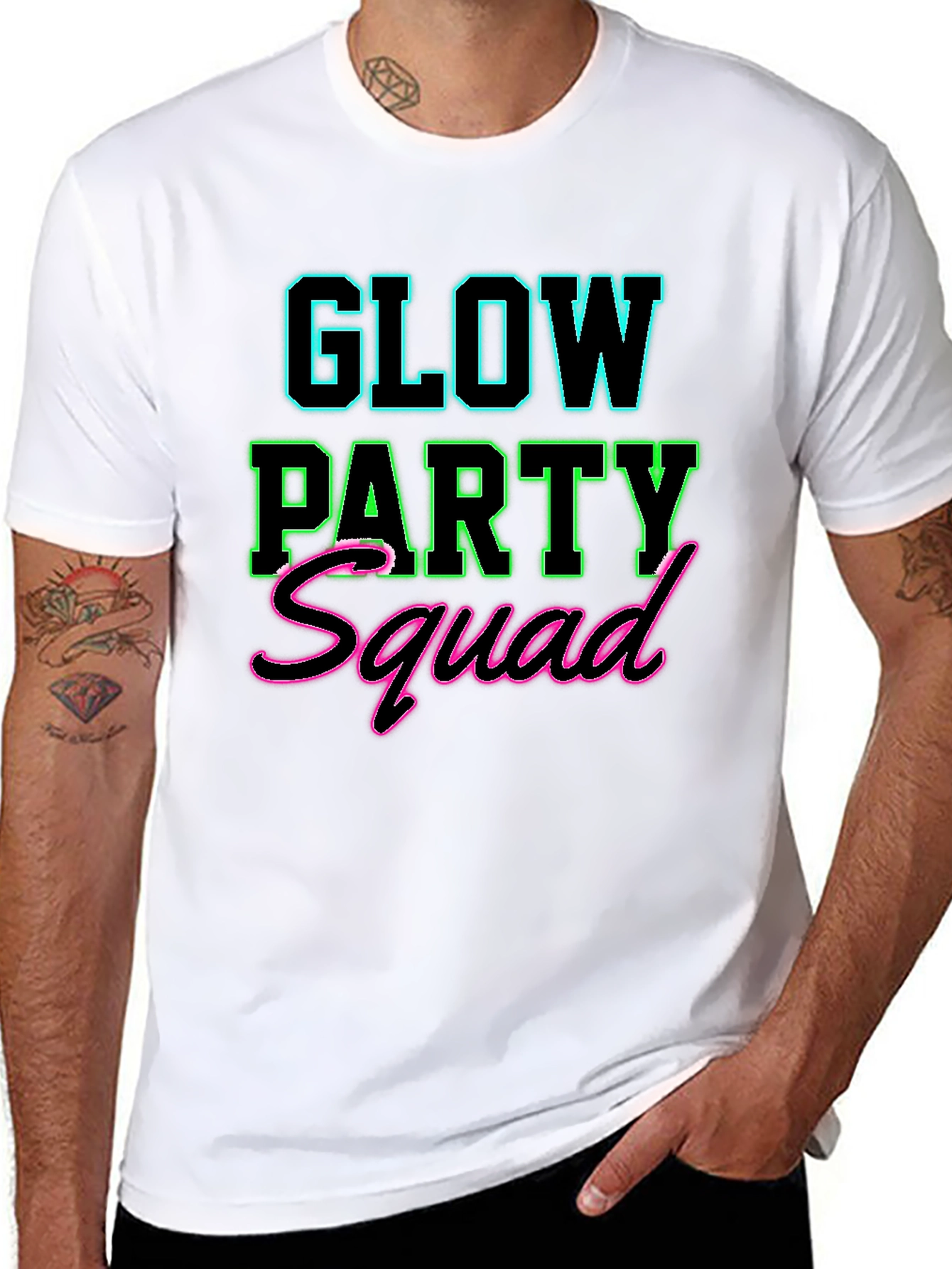 Glow Party Squad Black T-Shirt