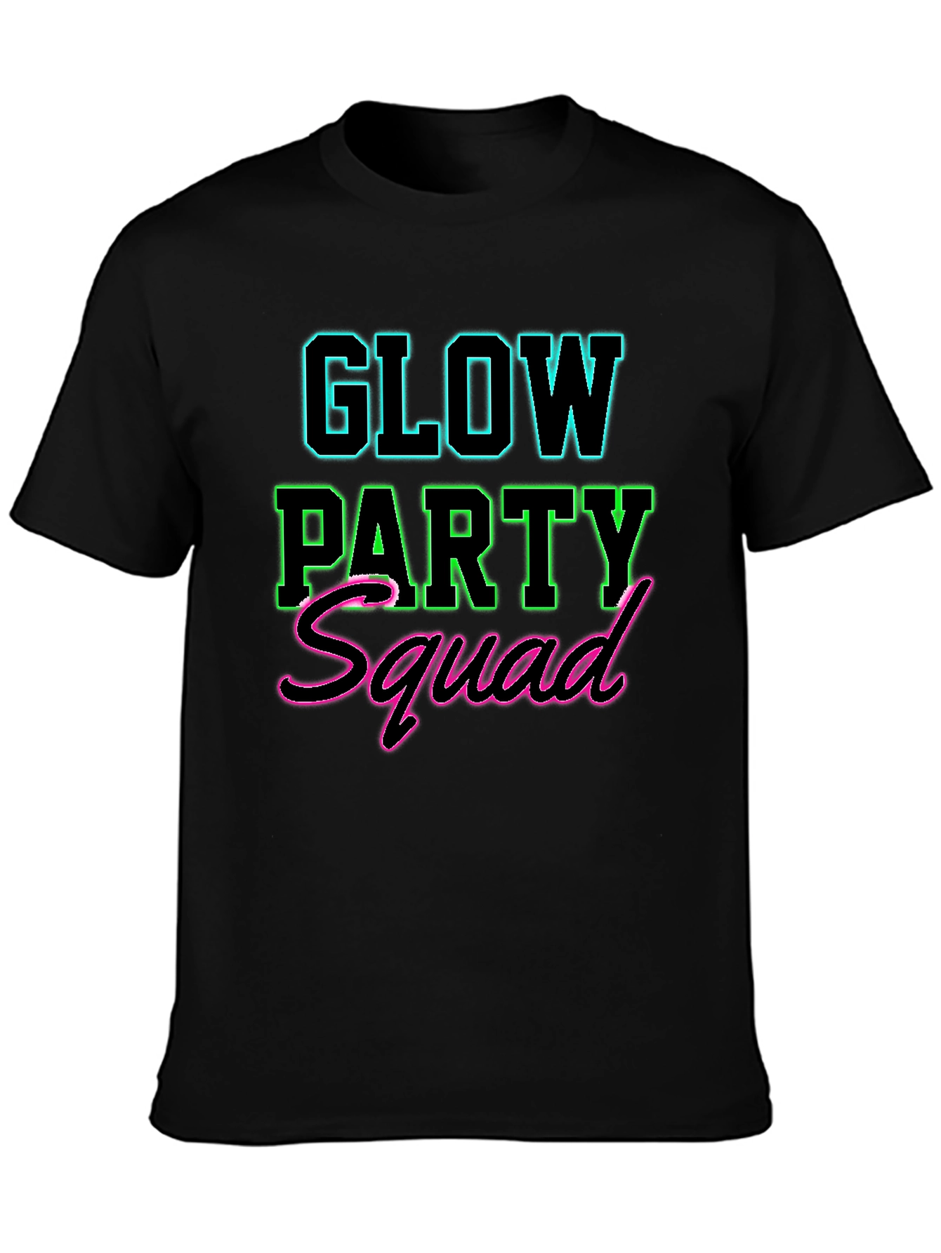 Glow Party Squad Black T-Shirt