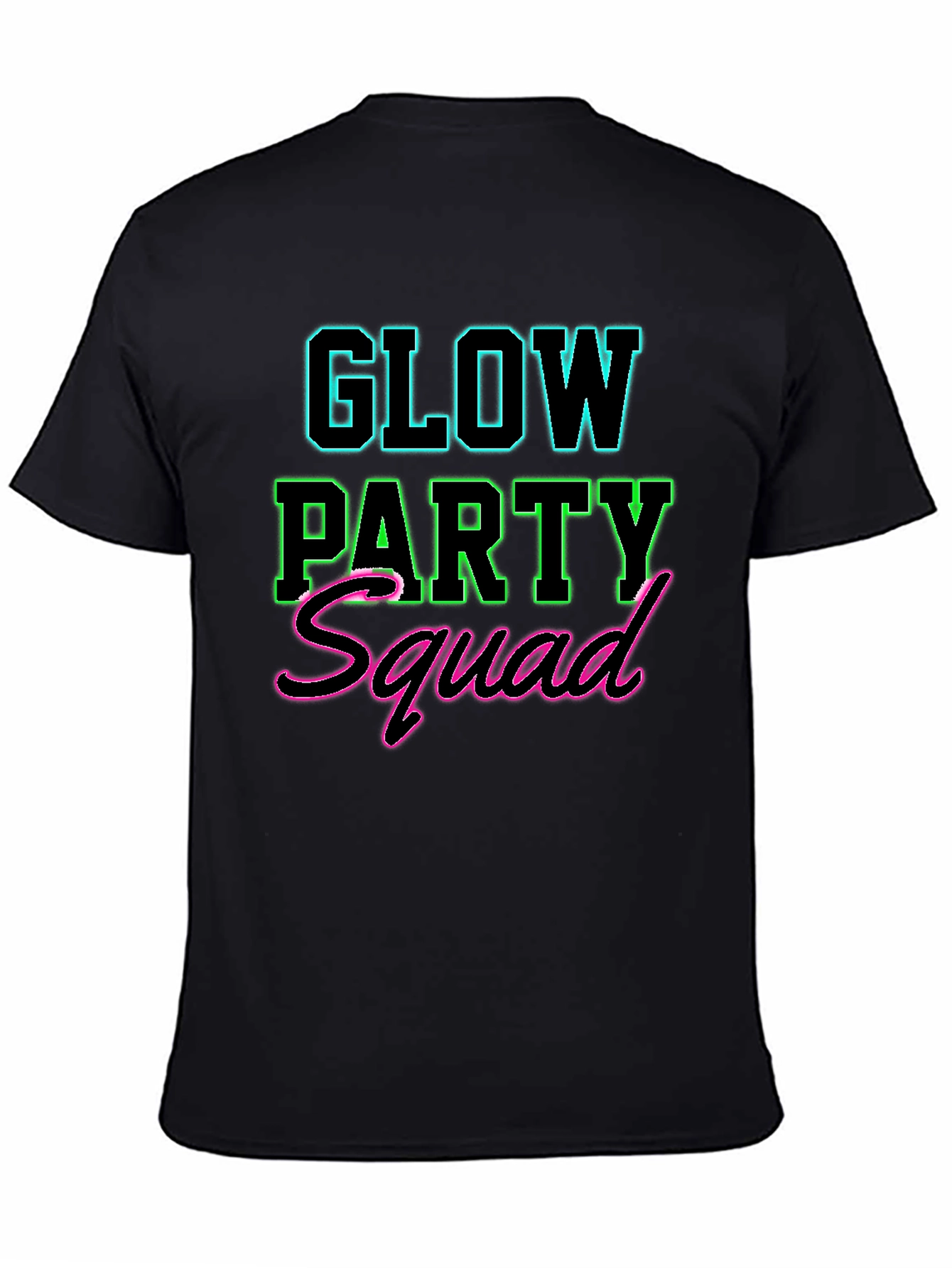 Glow Party Squad Black T-Shirt