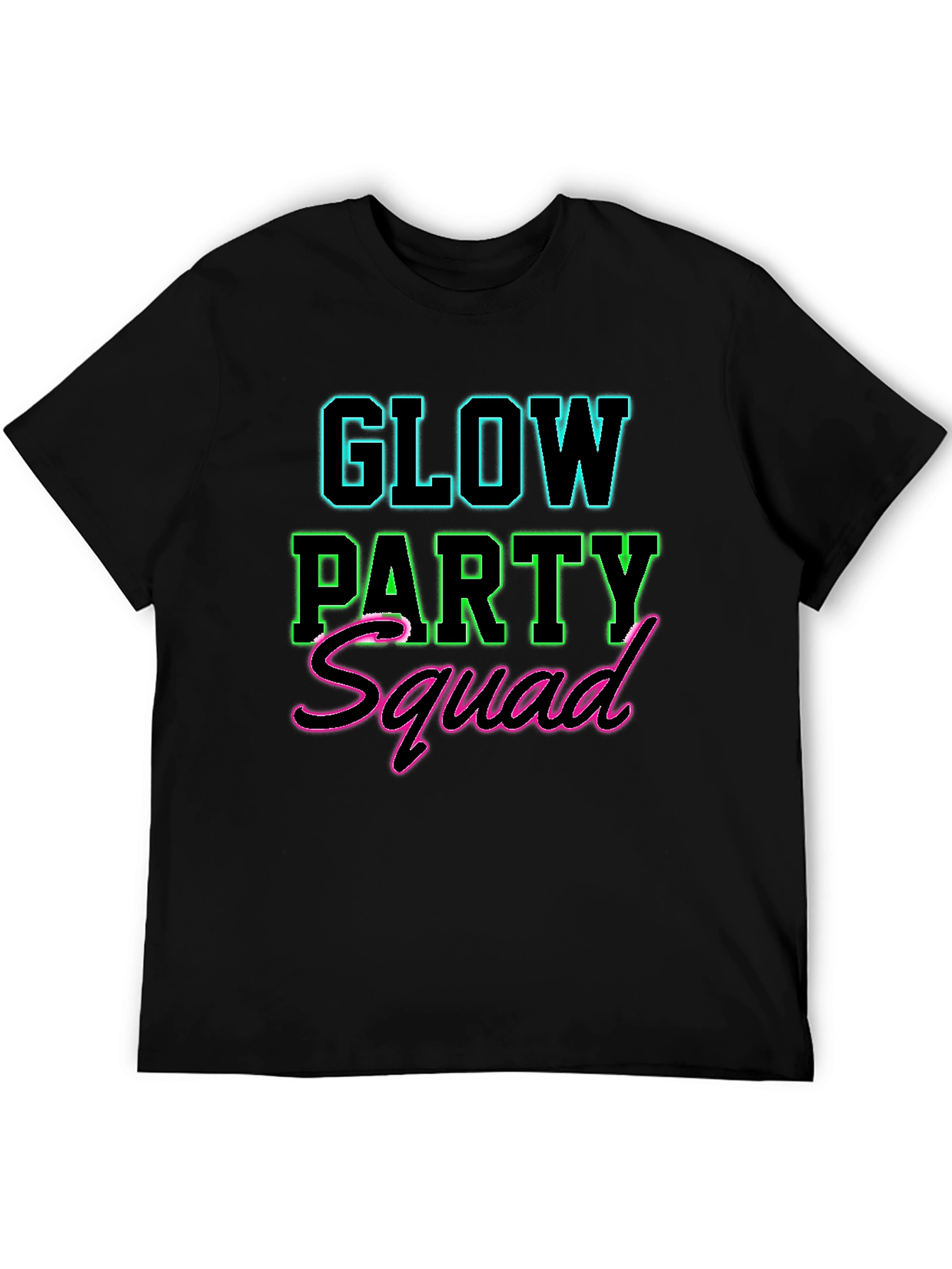 Glow Party Squad Black T-Shirt