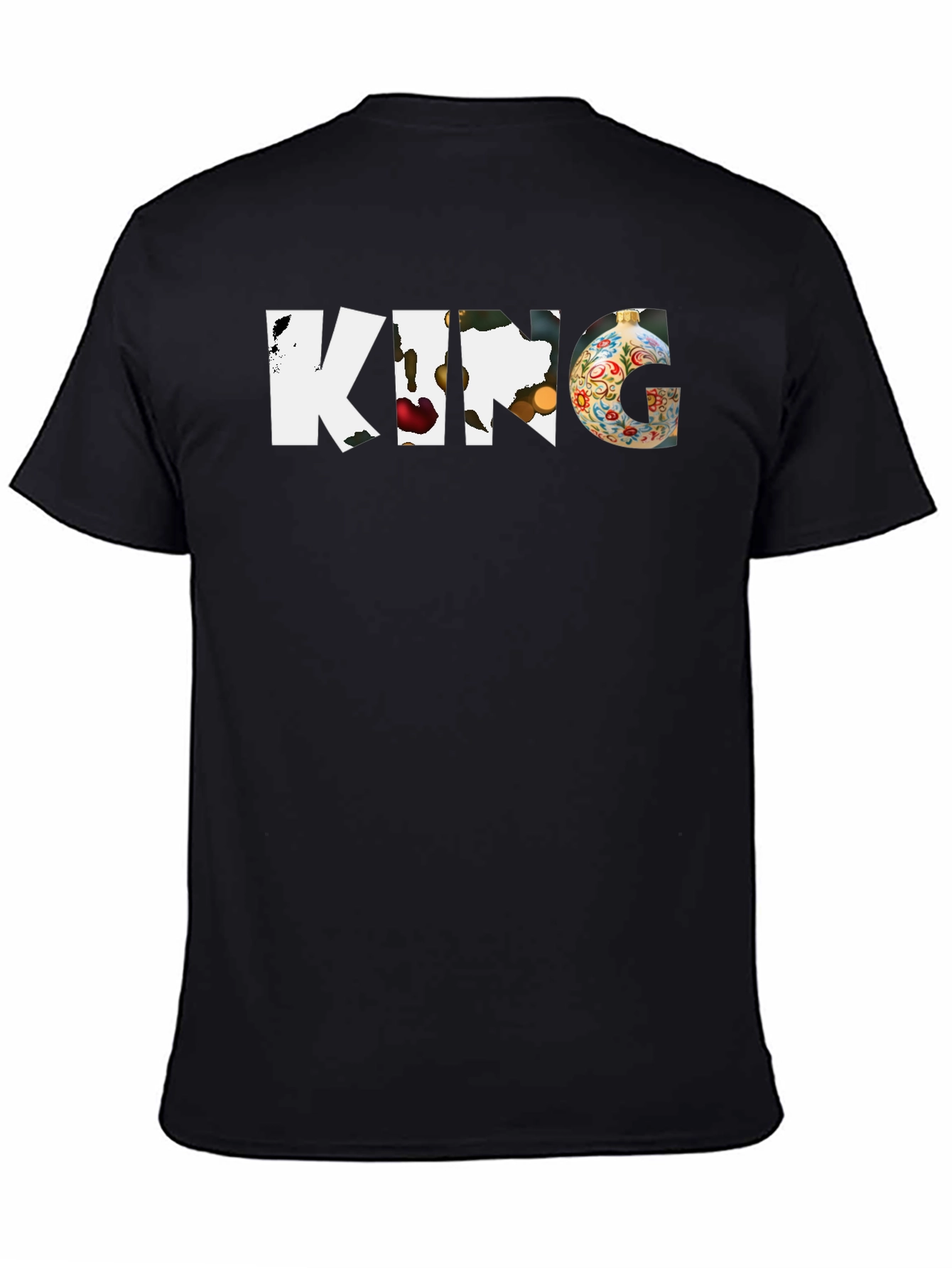 King Christmas Ornament Black T-Shirt
