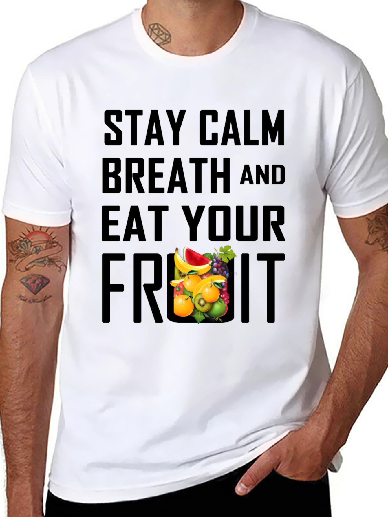 Stay Calm Eat Fruit Graphic Tee