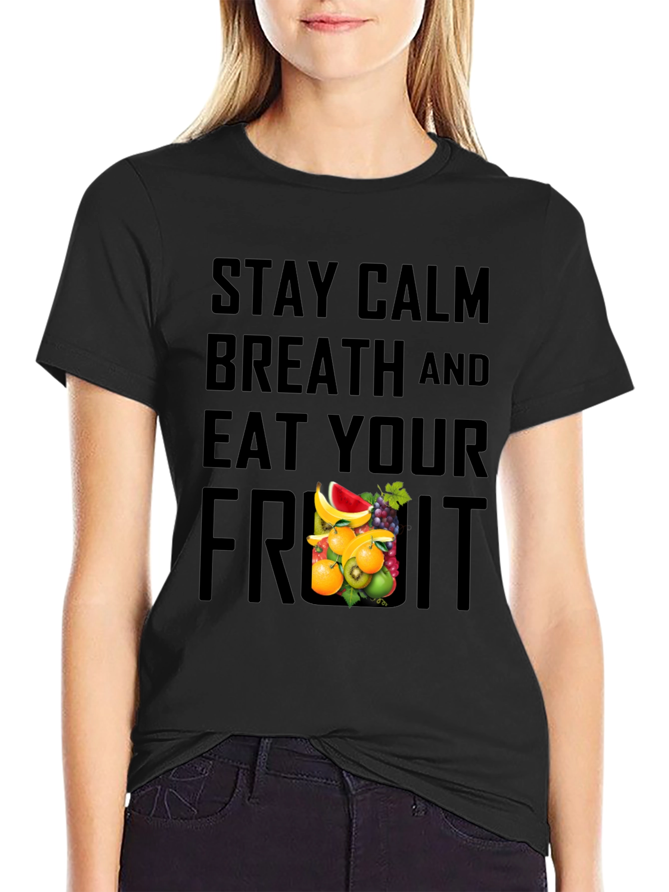 Stay Calm Eat Fruit Graphic Tee