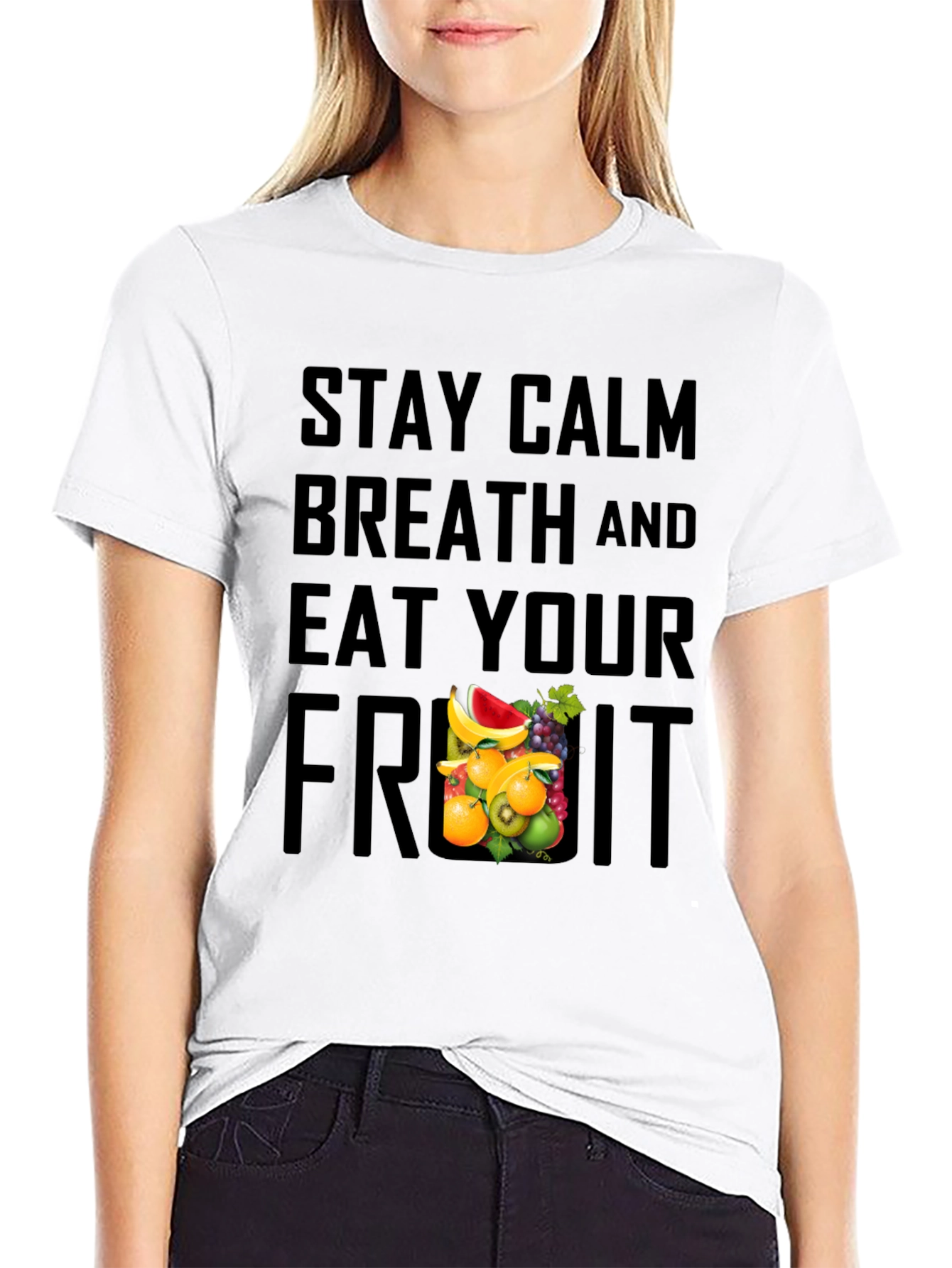 Stay Calm Eat Fruit Graphic Tee