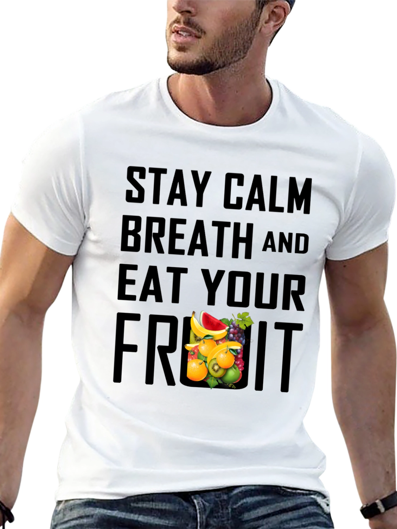 Stay Calm Eat Fruit Graphic Tee