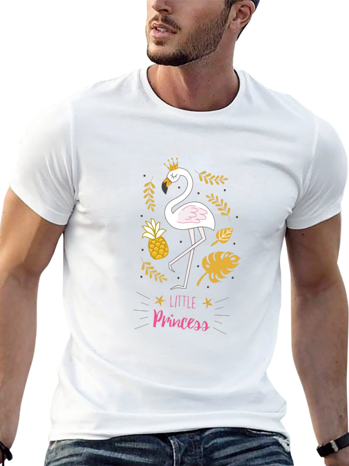 Little Princess Flamingo Black T-Shirt