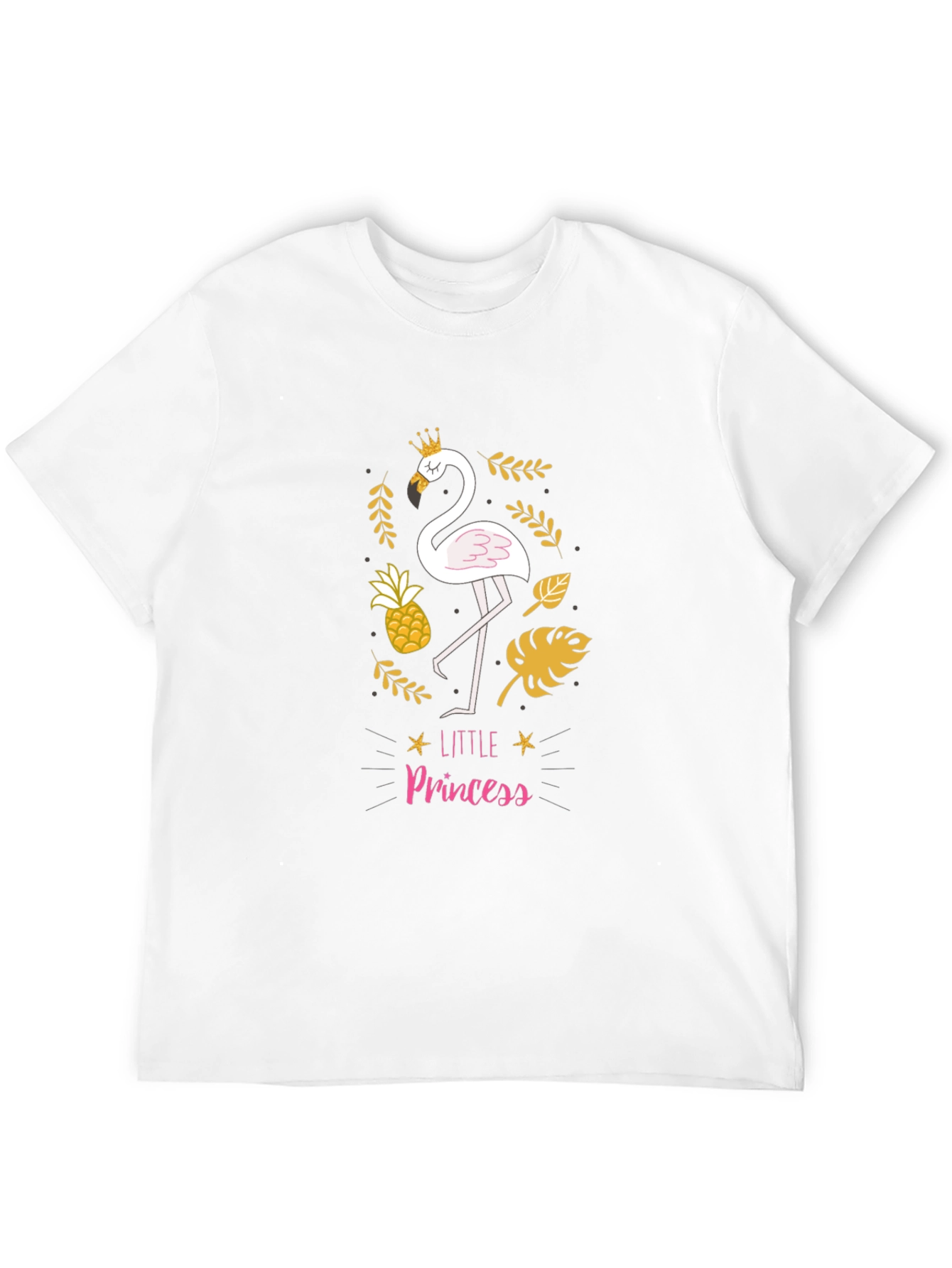 Little Princess Flamingo Black T-Shirt