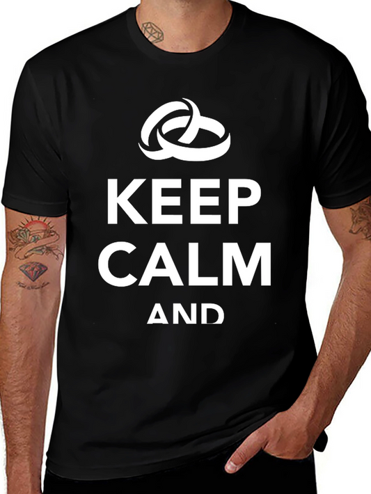 Keep Calm and Get Married T-Shirt - Black Crew Neck