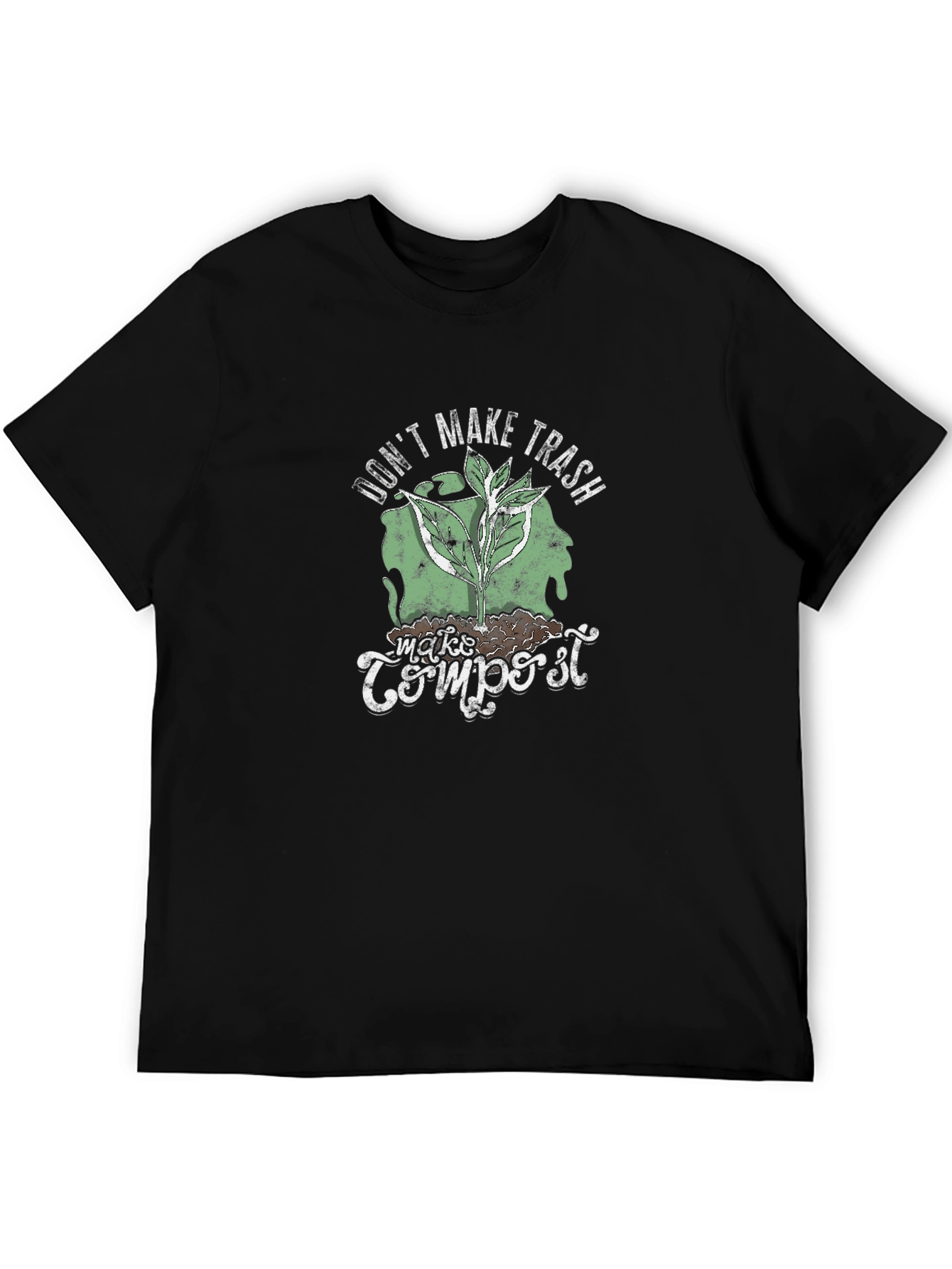 Eco-Friendly Dont Make Trash Make Compost Black T-Shirt