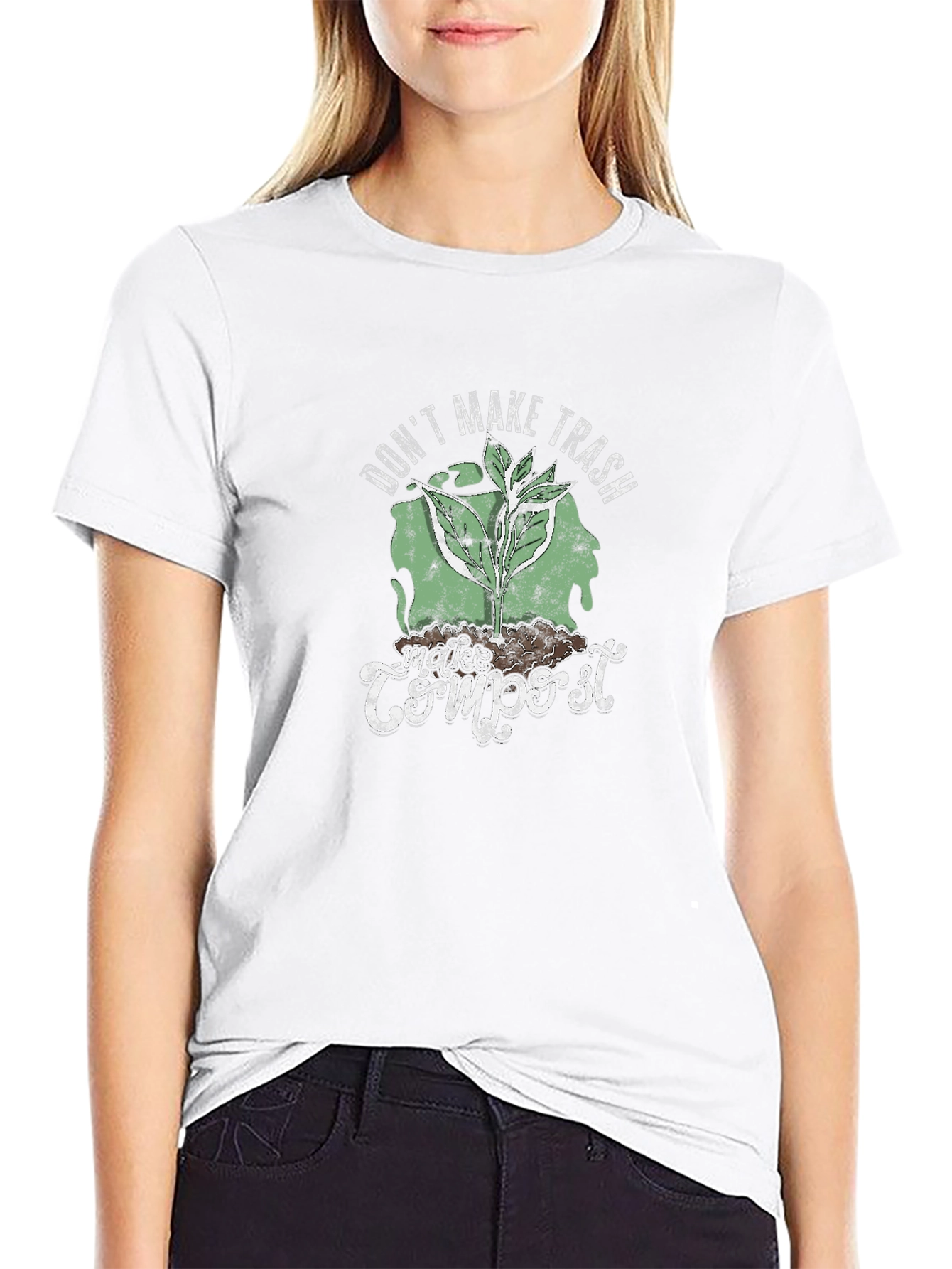 Eco-Friendly Dont Make Trash Make Compost Black T-Shirt