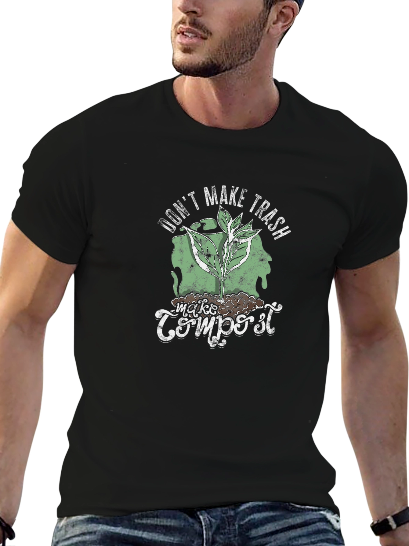 Eco-Friendly Dont Make Trash Make Compost Black T-Shirt