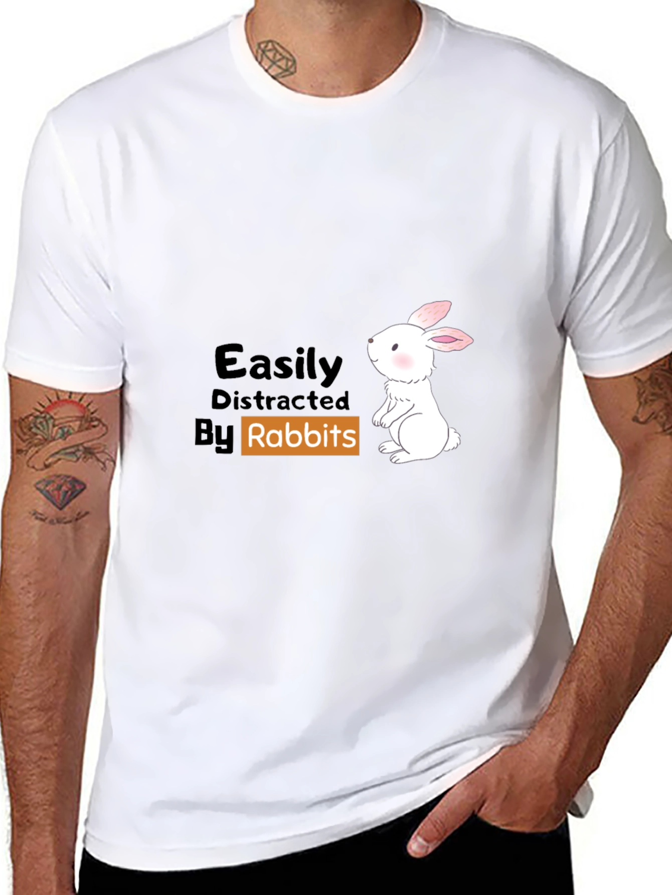 Easily Distracted By Rabbits Graphic Tee