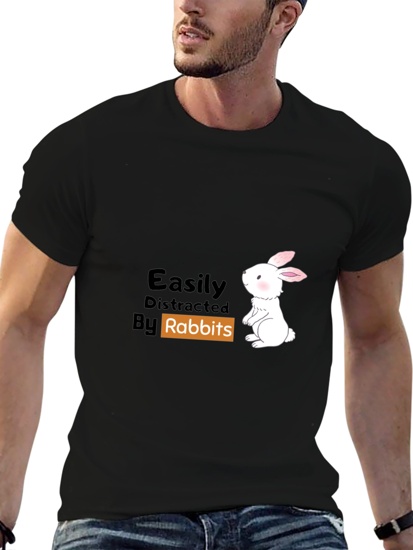 Easily Distracted By Rabbits Graphic Tee