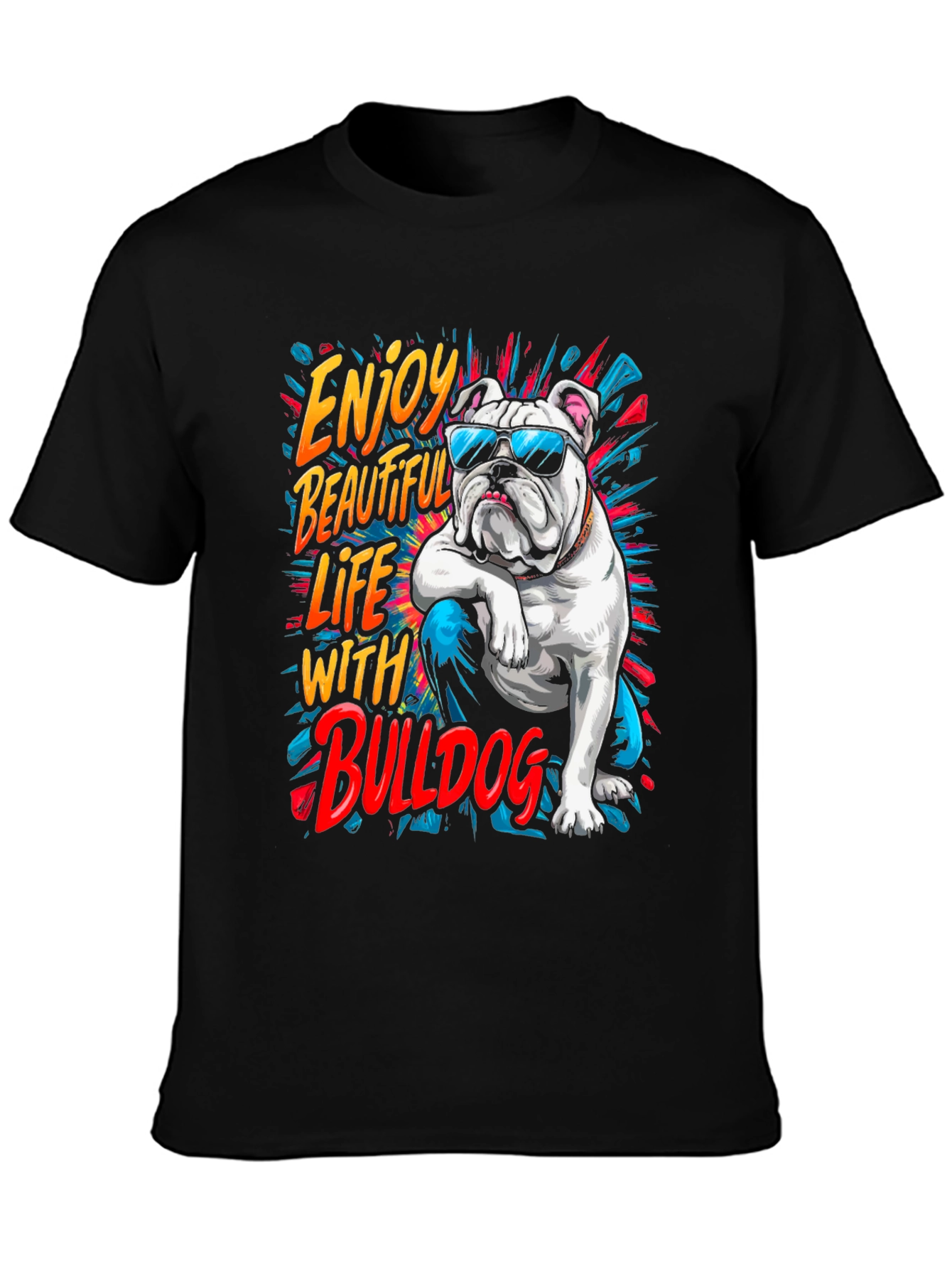 Cool Bulldog Graphic Tee - Enjoy Life!