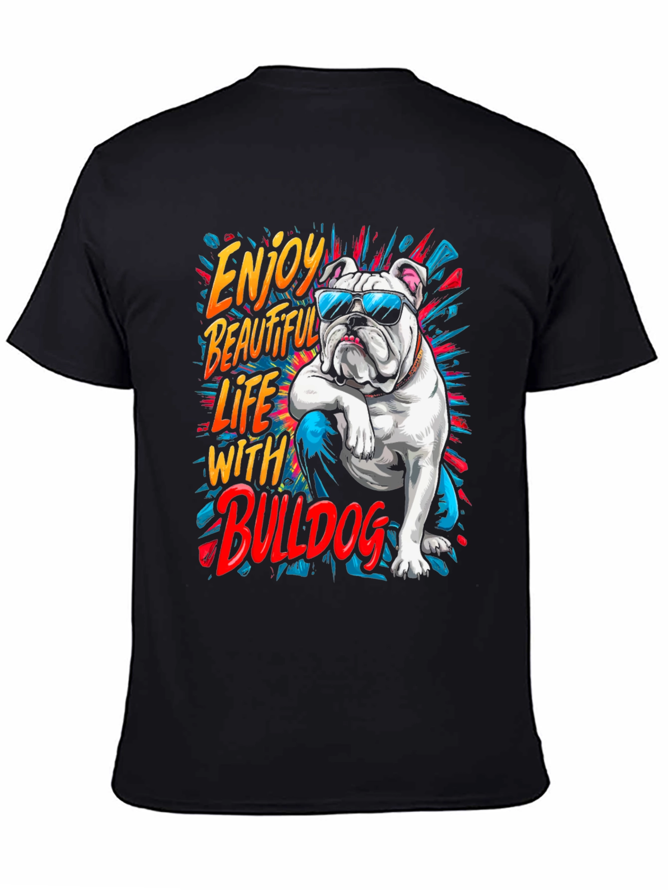 Cool Bulldog Graphic Tee - Enjoy Life!