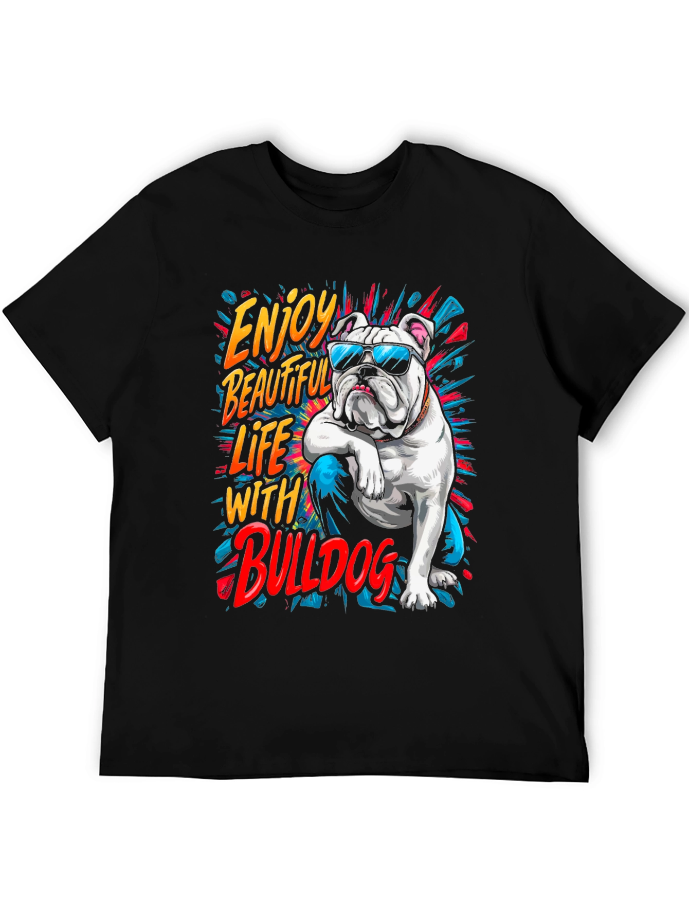 Cool Bulldog Graphic Tee - Enjoy Life!