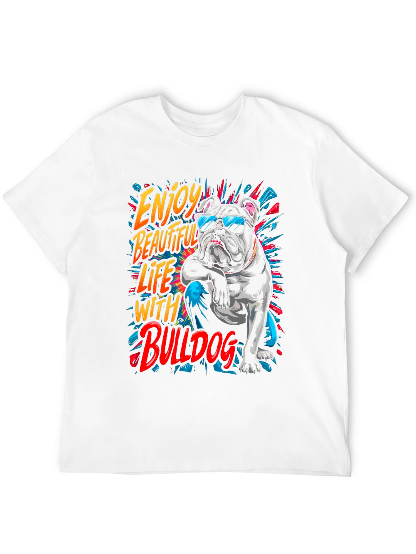 Cool Bulldog Graphic Tee - Enjoy Life!