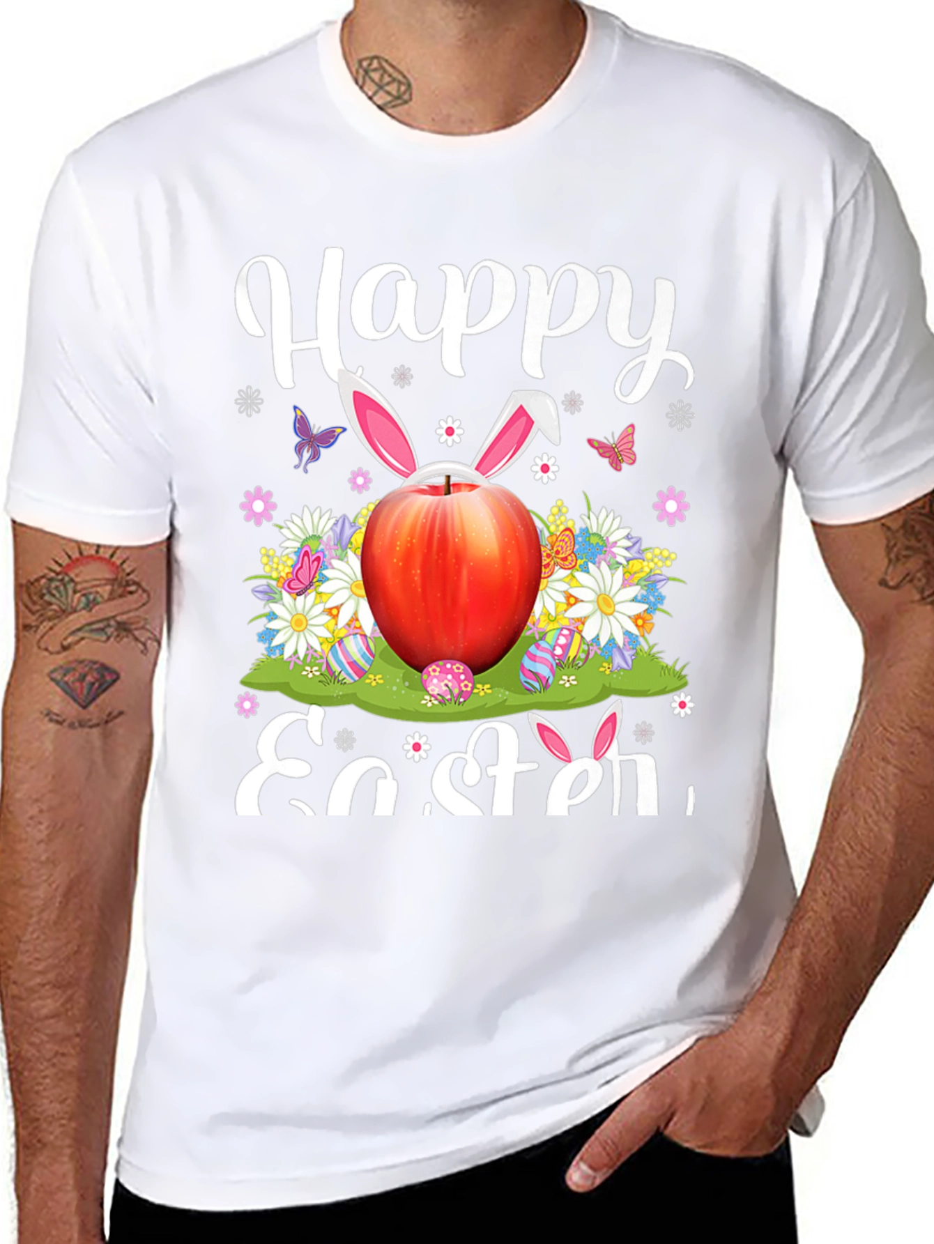 Happy Easter T-Shirt with Apple Bunny