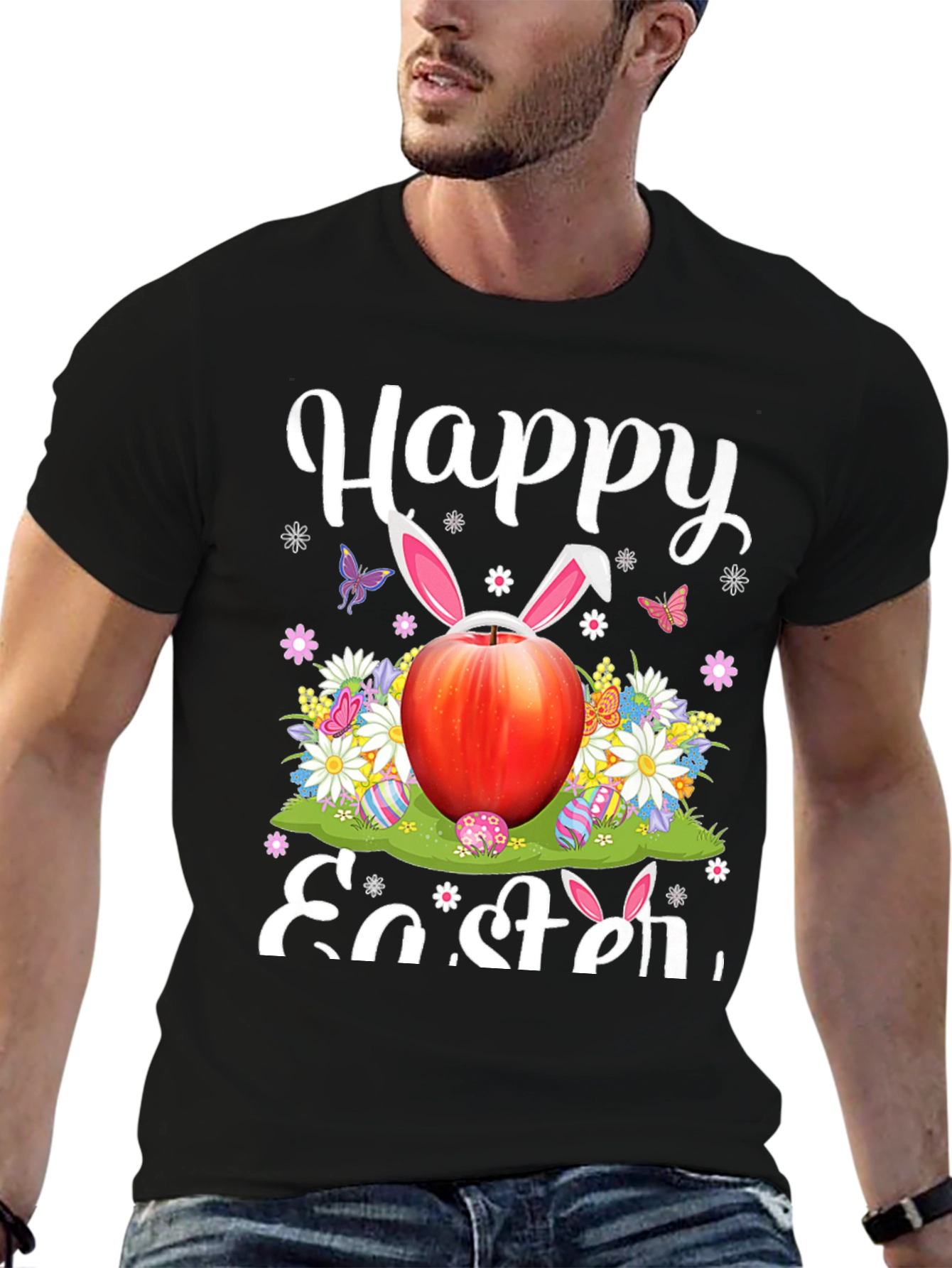 Happy Easter T-Shirt with Apple Bunny