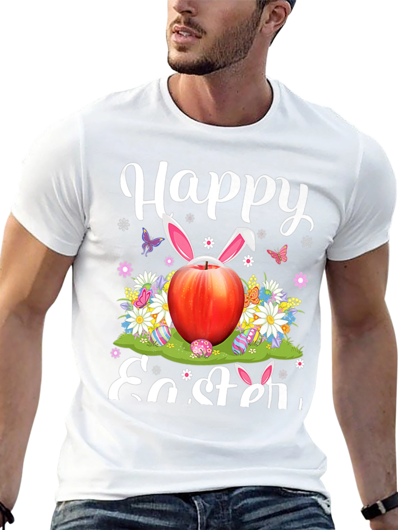 Happy Easter T-Shirt with Apple Bunny
