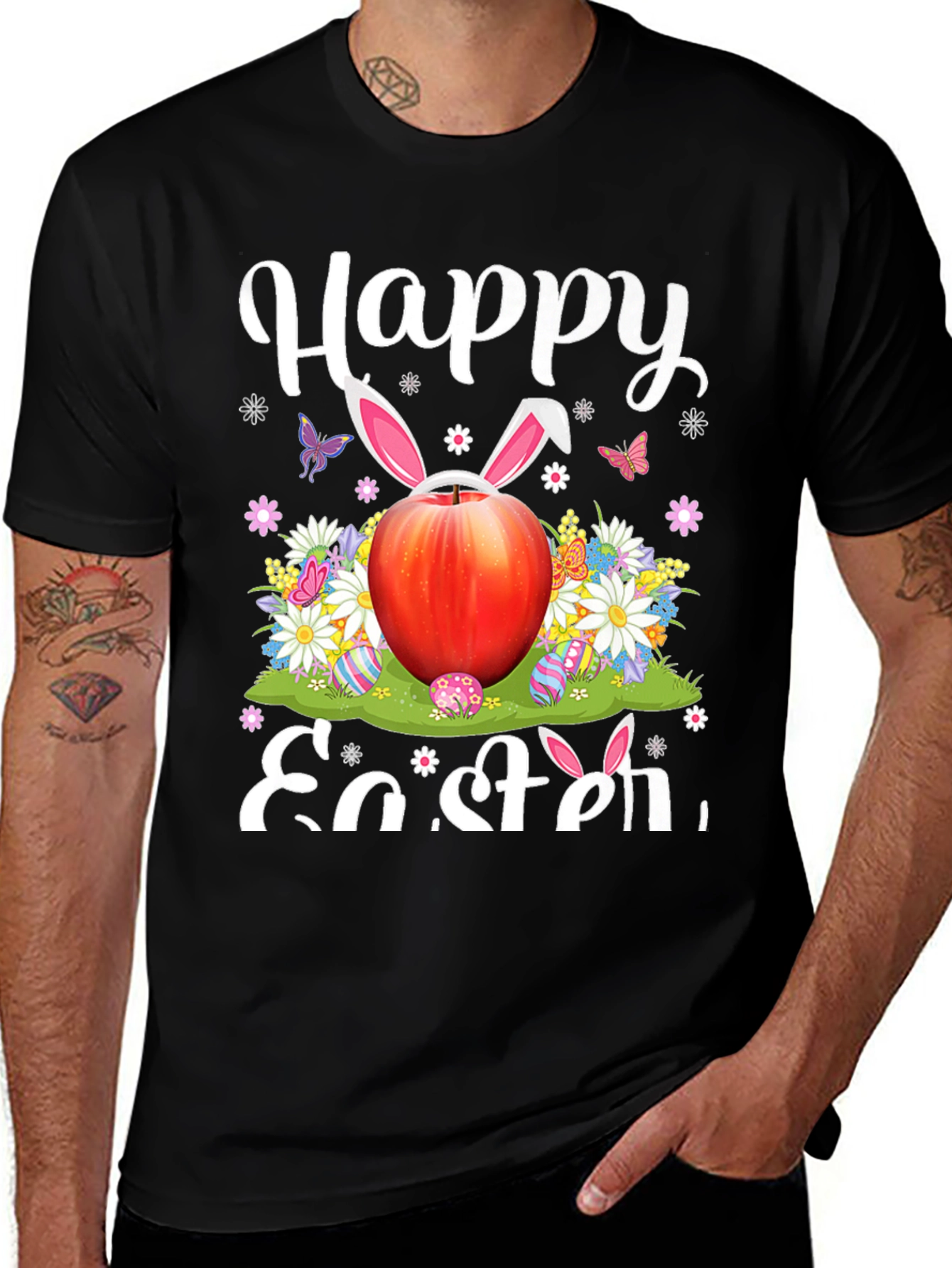 Happy Easter T-Shirt with Apple Bunny