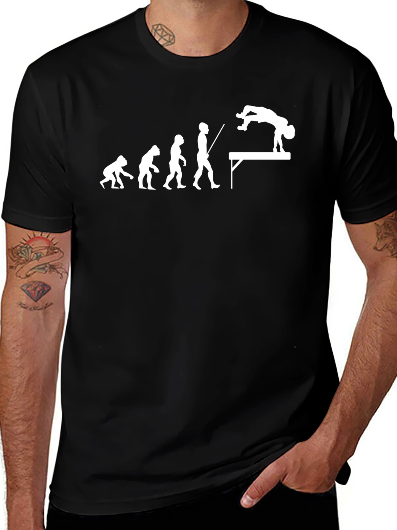 Evolution of Vaulting Black T-Shirt