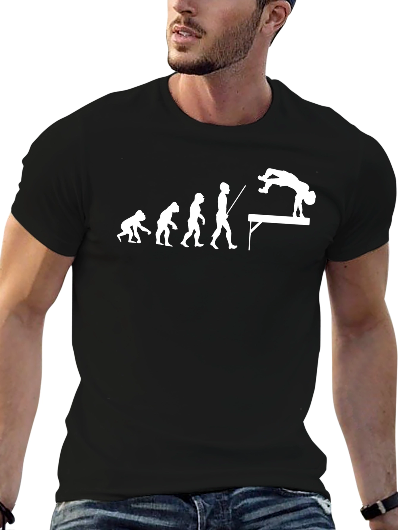 Evolution of Vaulting Black T-Shirt