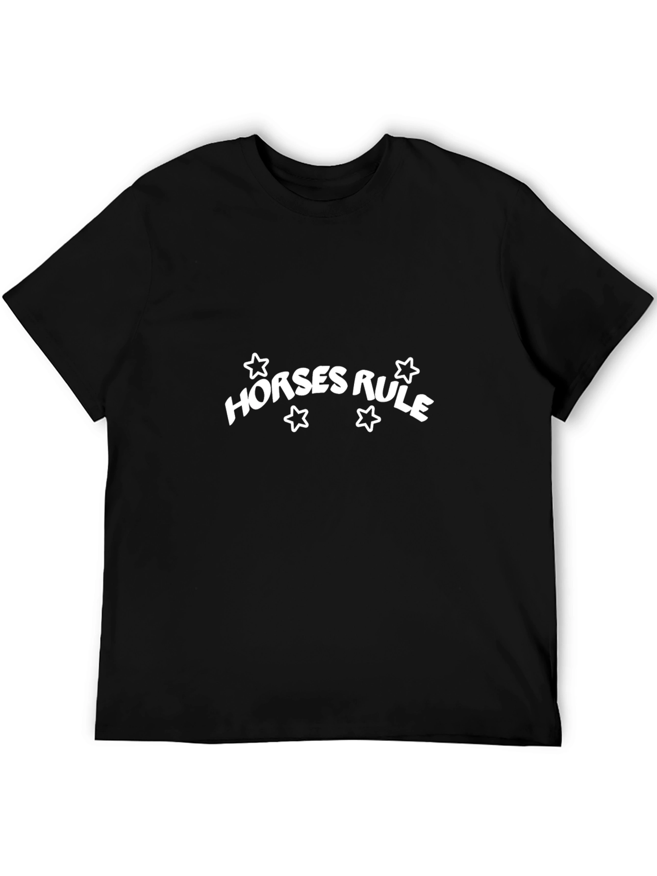Horses Rule Graphic T-Shirt - Black