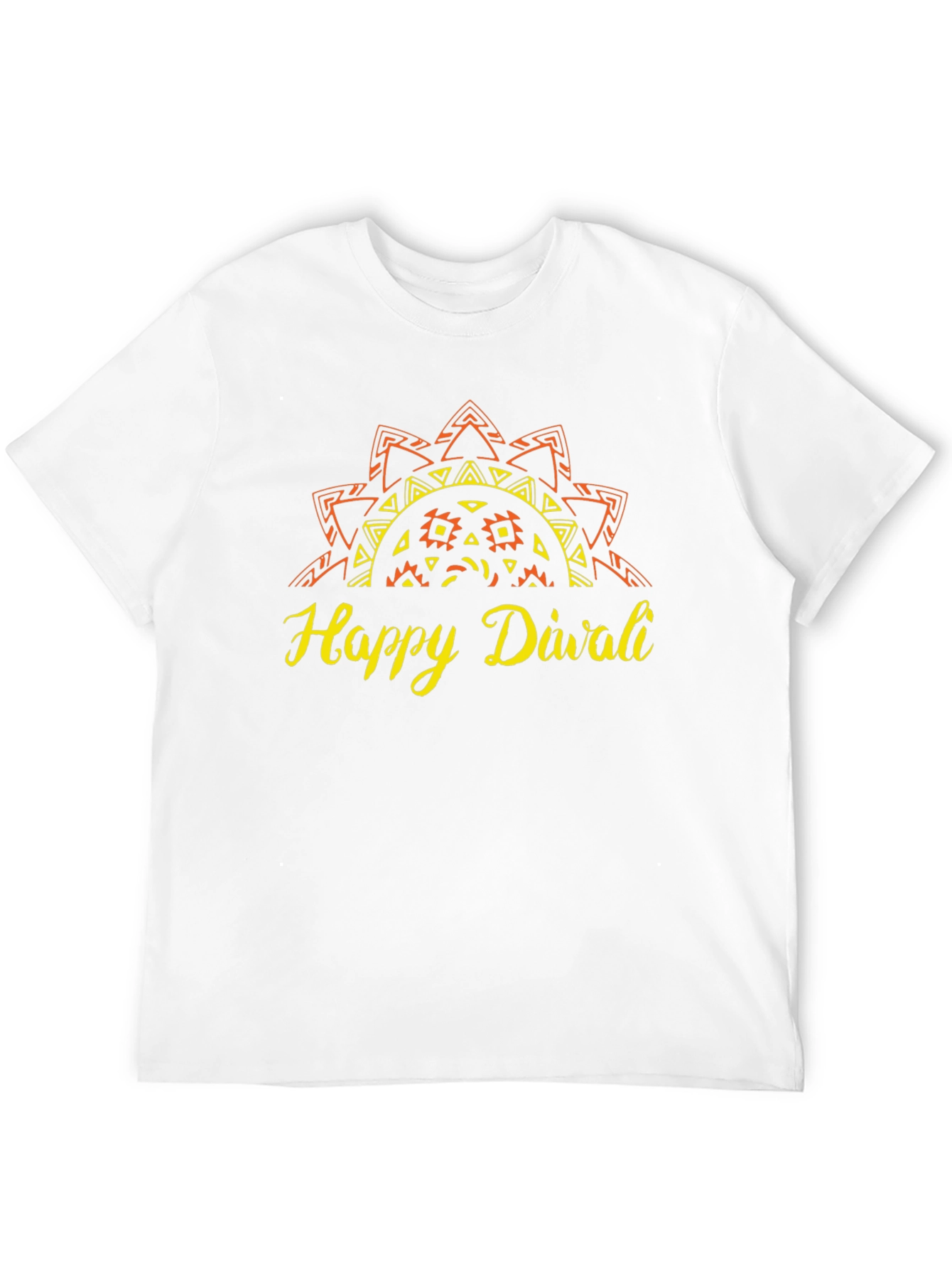Happy Diwali Black T-Shirt with Graphic Design