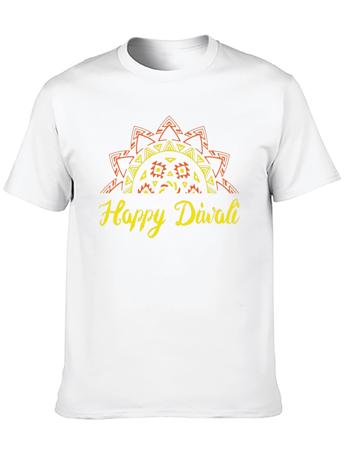 Happy Diwali Black T-Shirt with Graphic Design