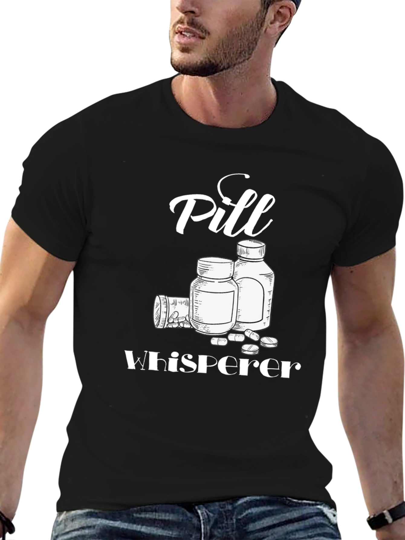 Pill Whisperer Graphic T-Shirt - Black Cotton Tee
