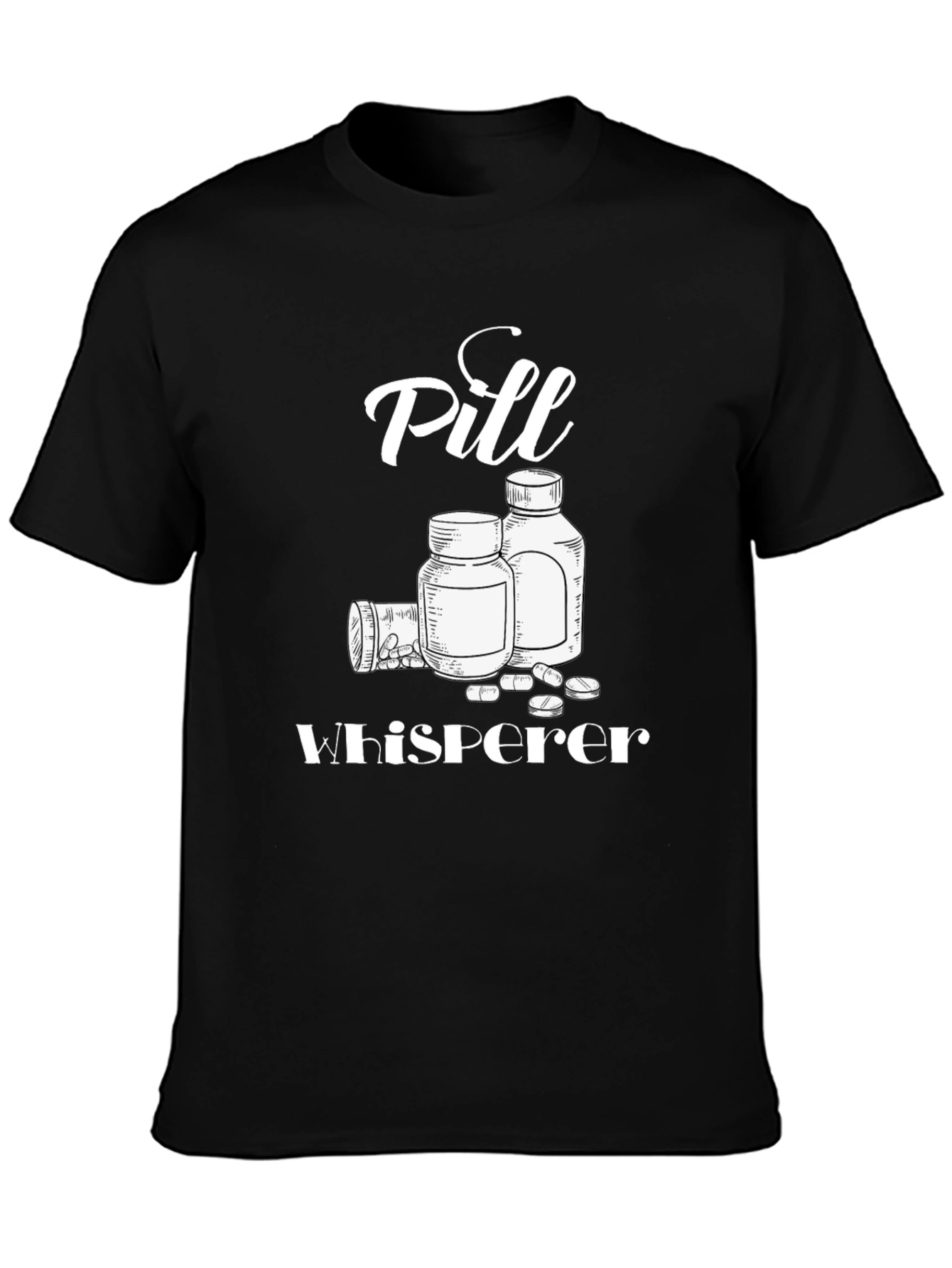 Pill Whisperer Graphic T-Shirt - Black Cotton Tee