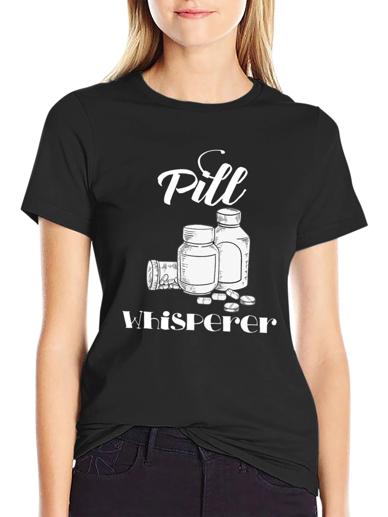 Pill Whisperer Graphic T-Shirt - Black Cotton Tee