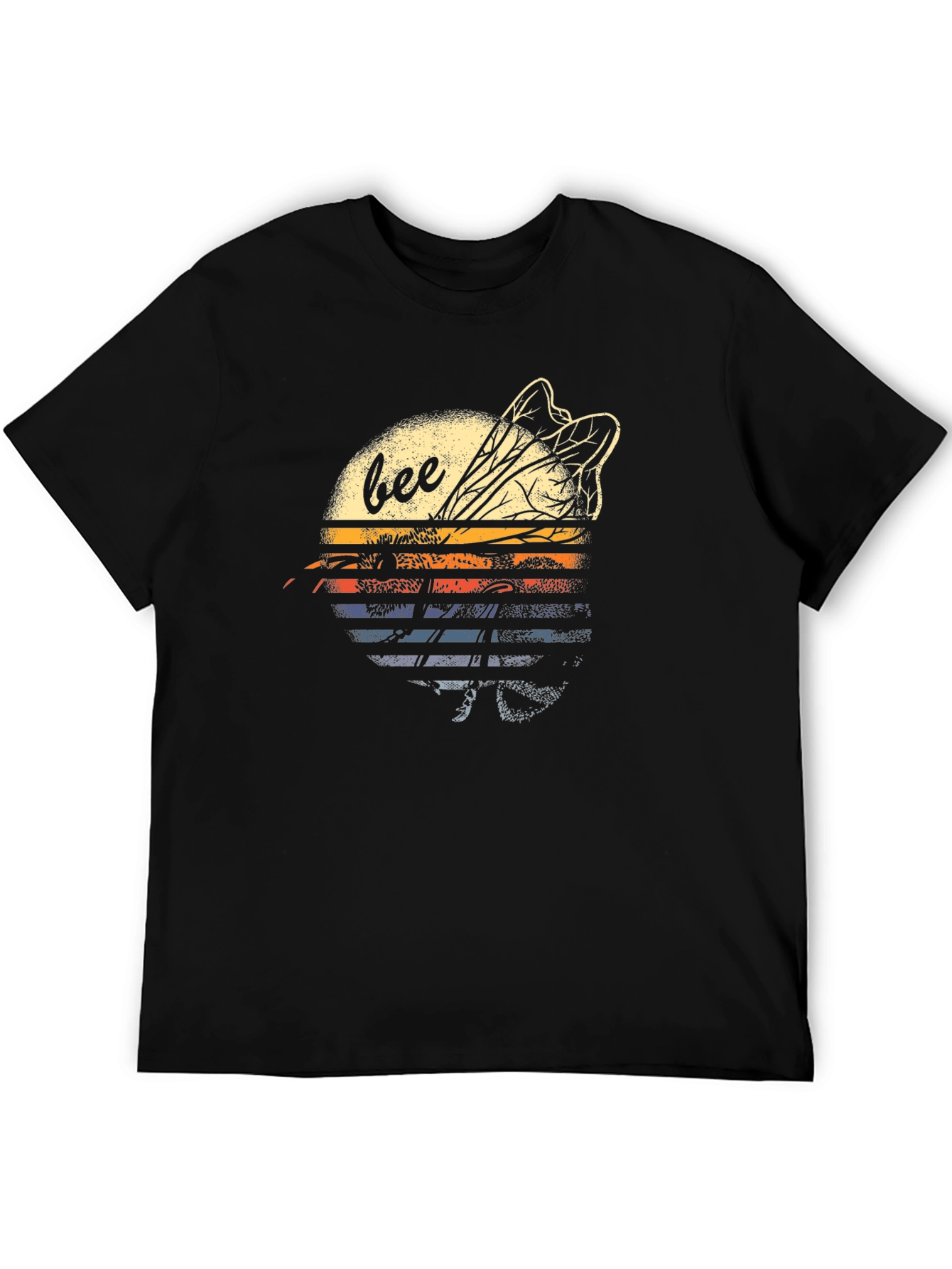 Retro Bee Graphic T-Shirt - Black