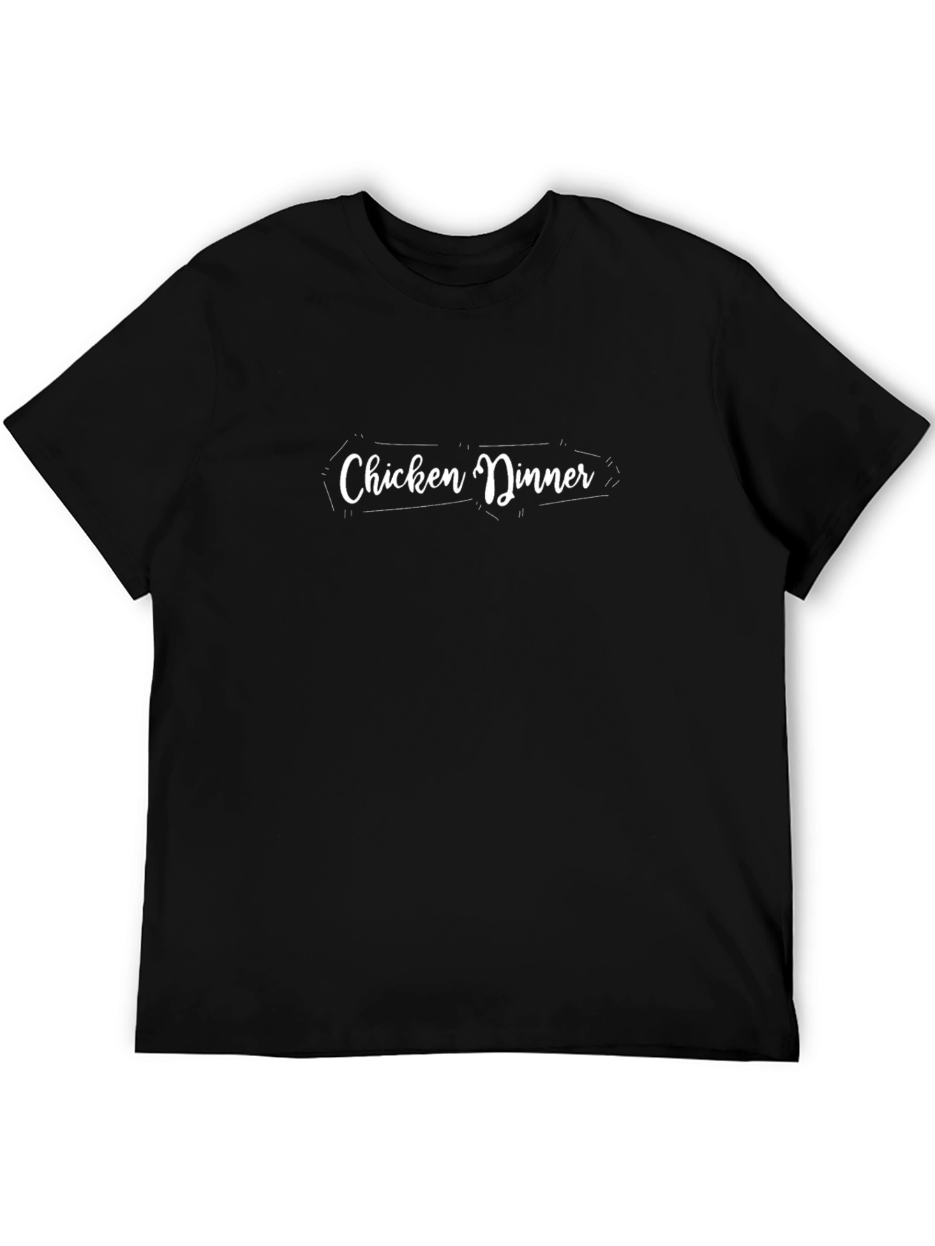 Chicken Dinner Graphic Black T-Shirt