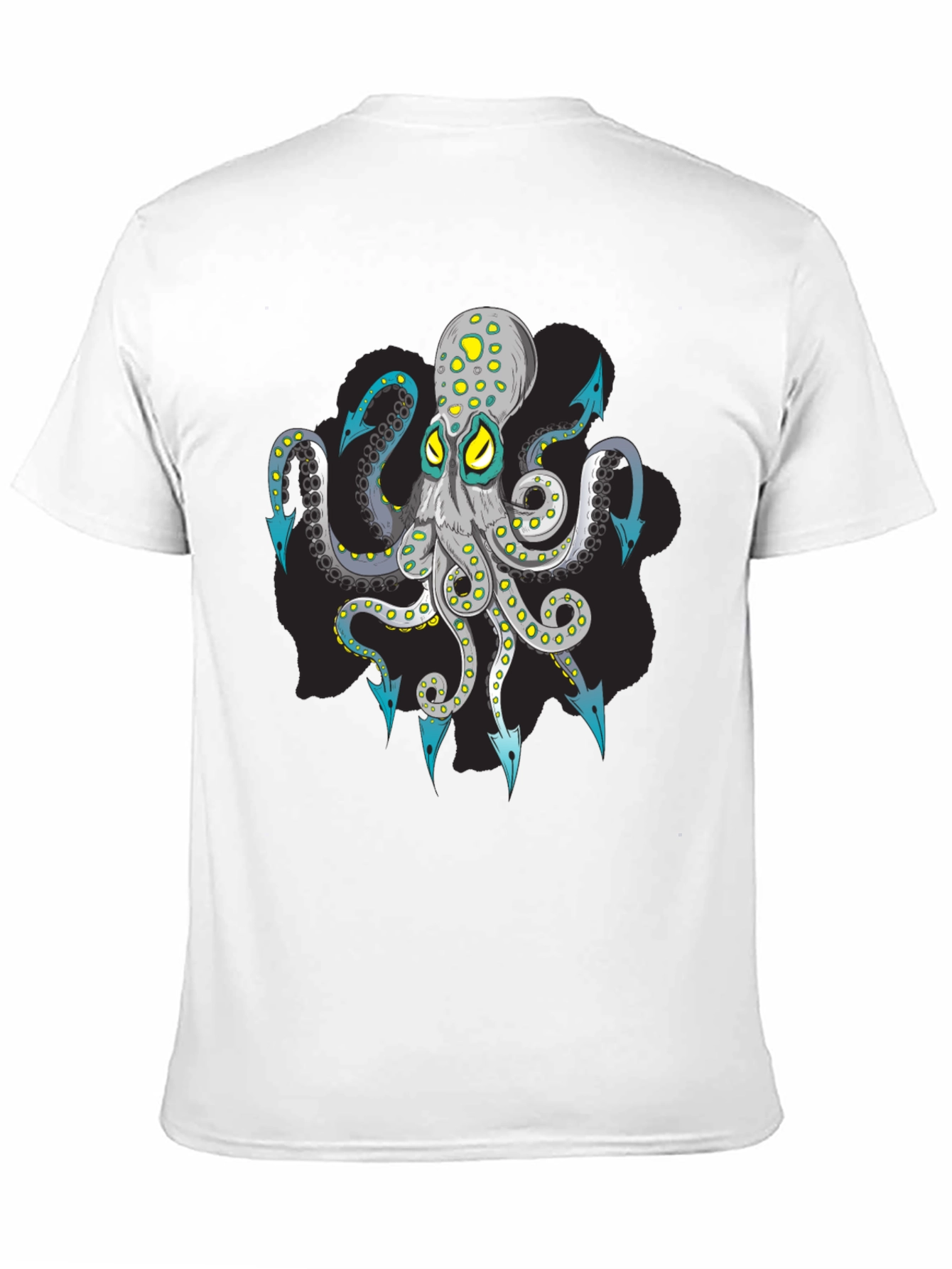 Octopus Arrow Graphic Tee - Black Cotton T-Shirt