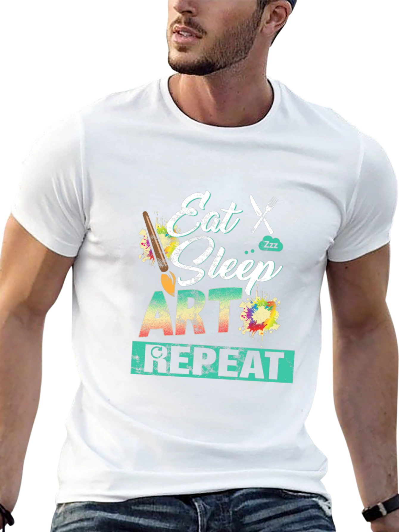 Eat Sleep Art Repeat Graphic Tee