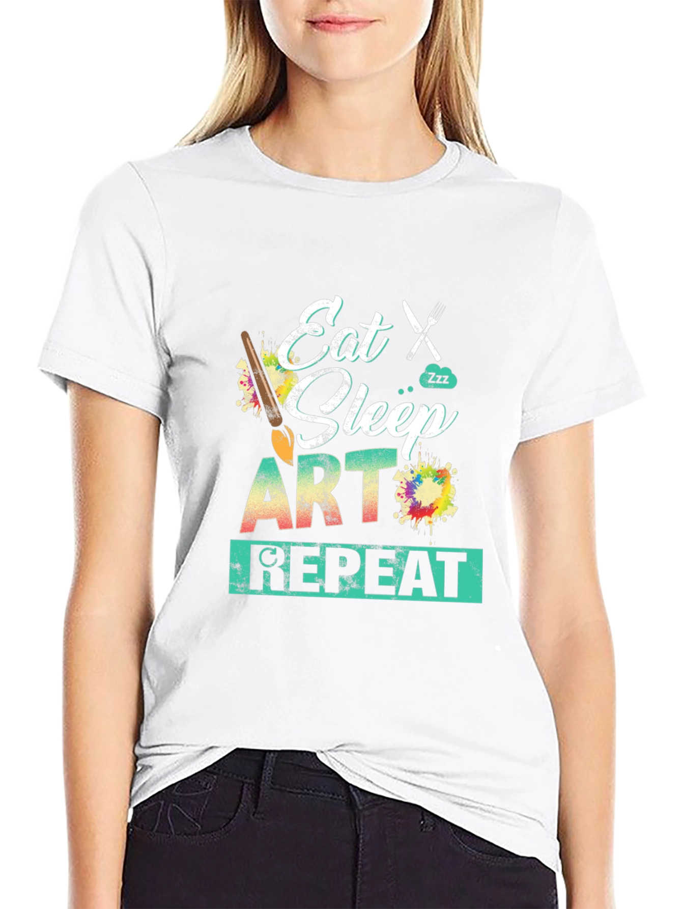 Eat Sleep Art Repeat Graphic Tee