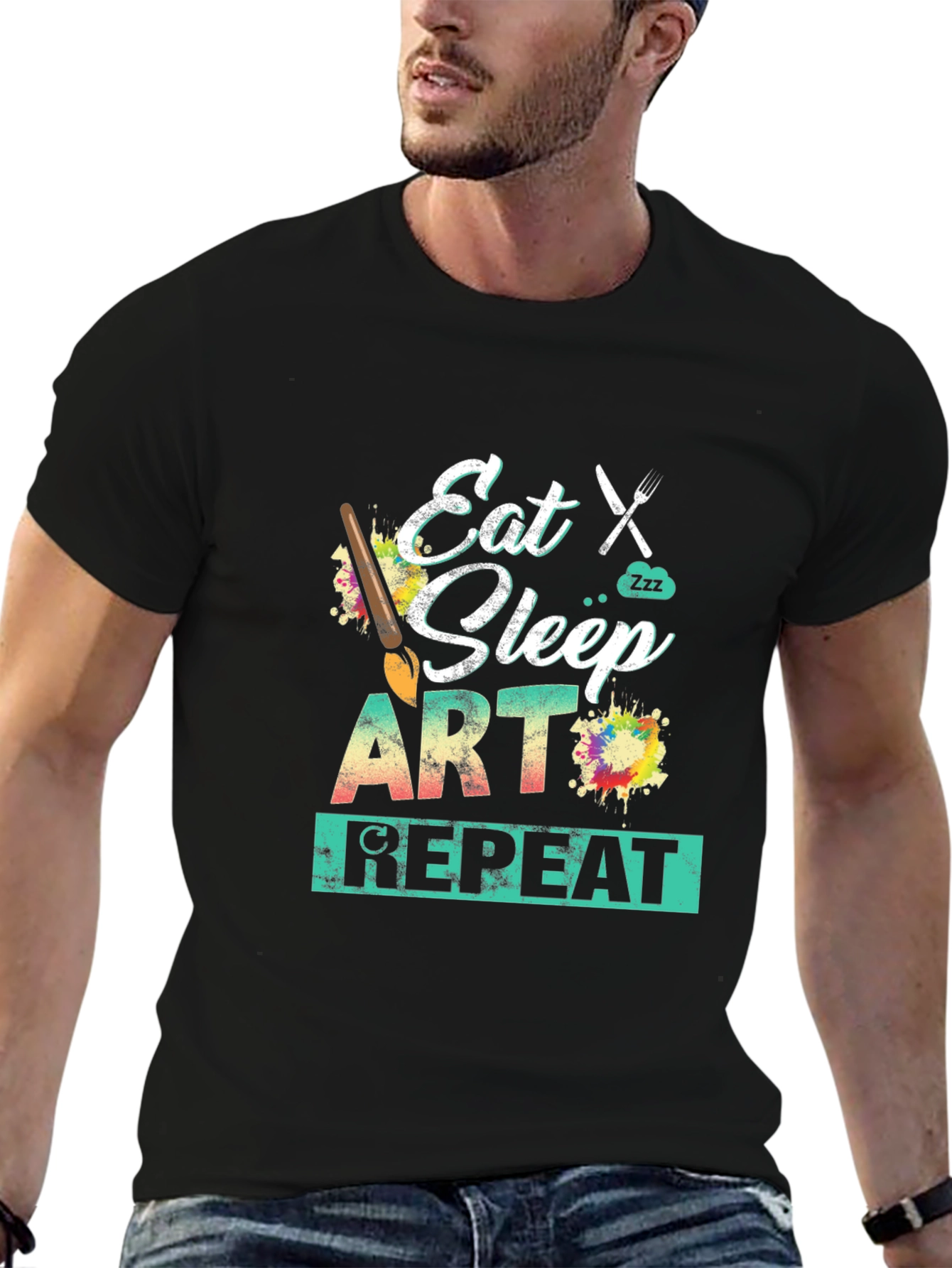 Eat Sleep Art Repeat Graphic Tee