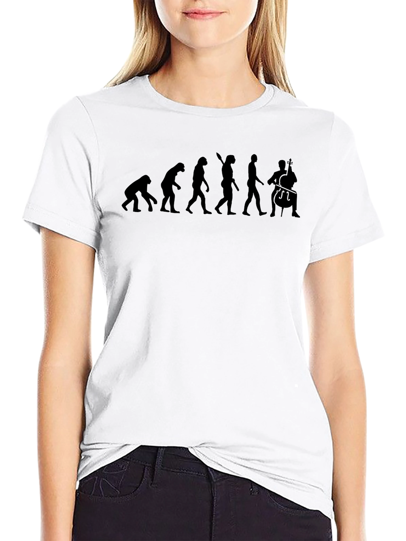 Evolution of Cello Player T-Shirt - Black