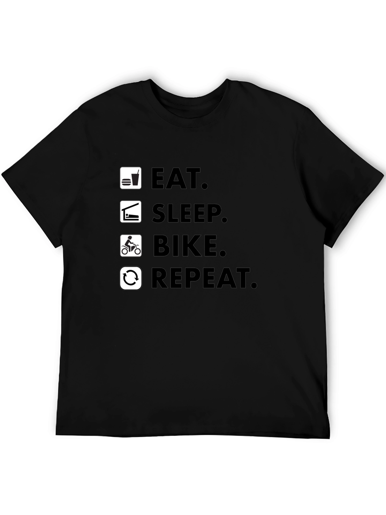Eat Sleep Bike Repeat Black T-Shirt