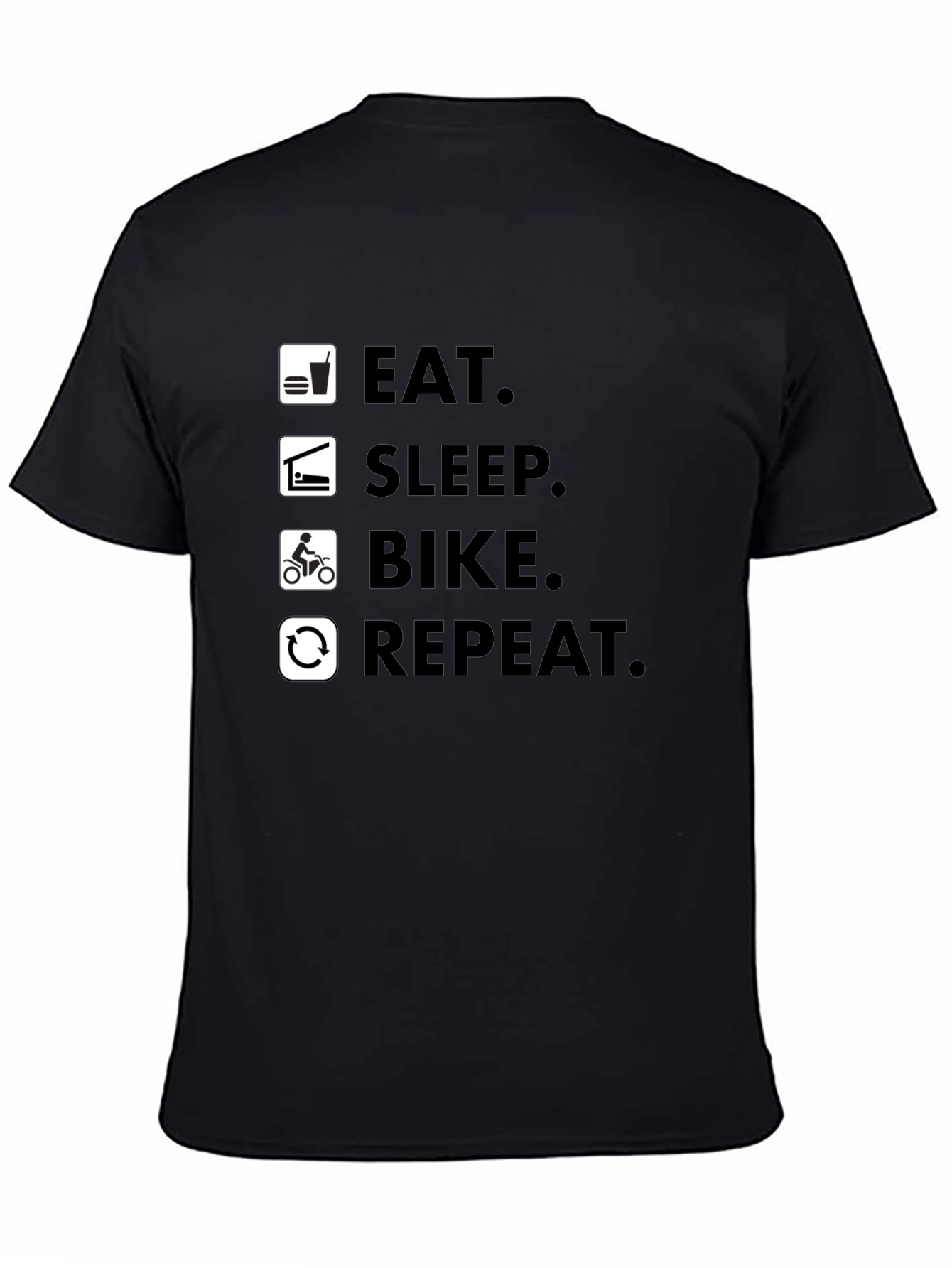 Eat Sleep Bike Repeat Black T-Shirt