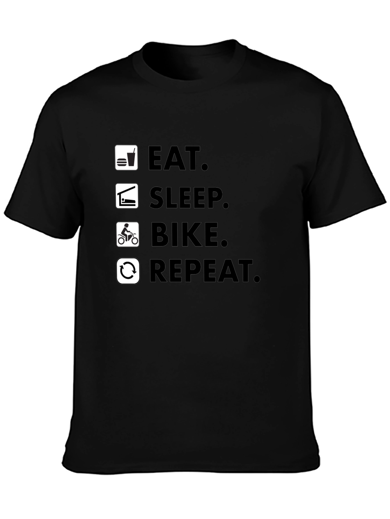 Eat Sleep Bike Repeat Black T-Shirt