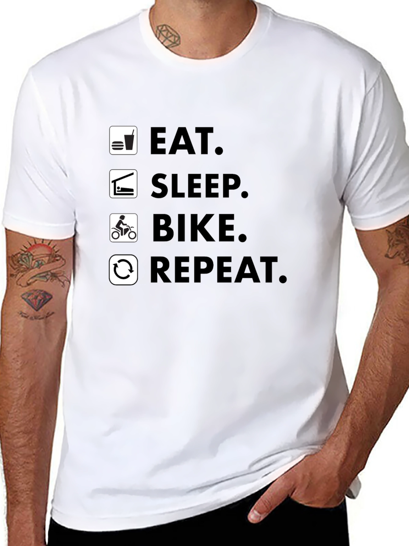 Eat Sleep Bike Repeat Black T-Shirt